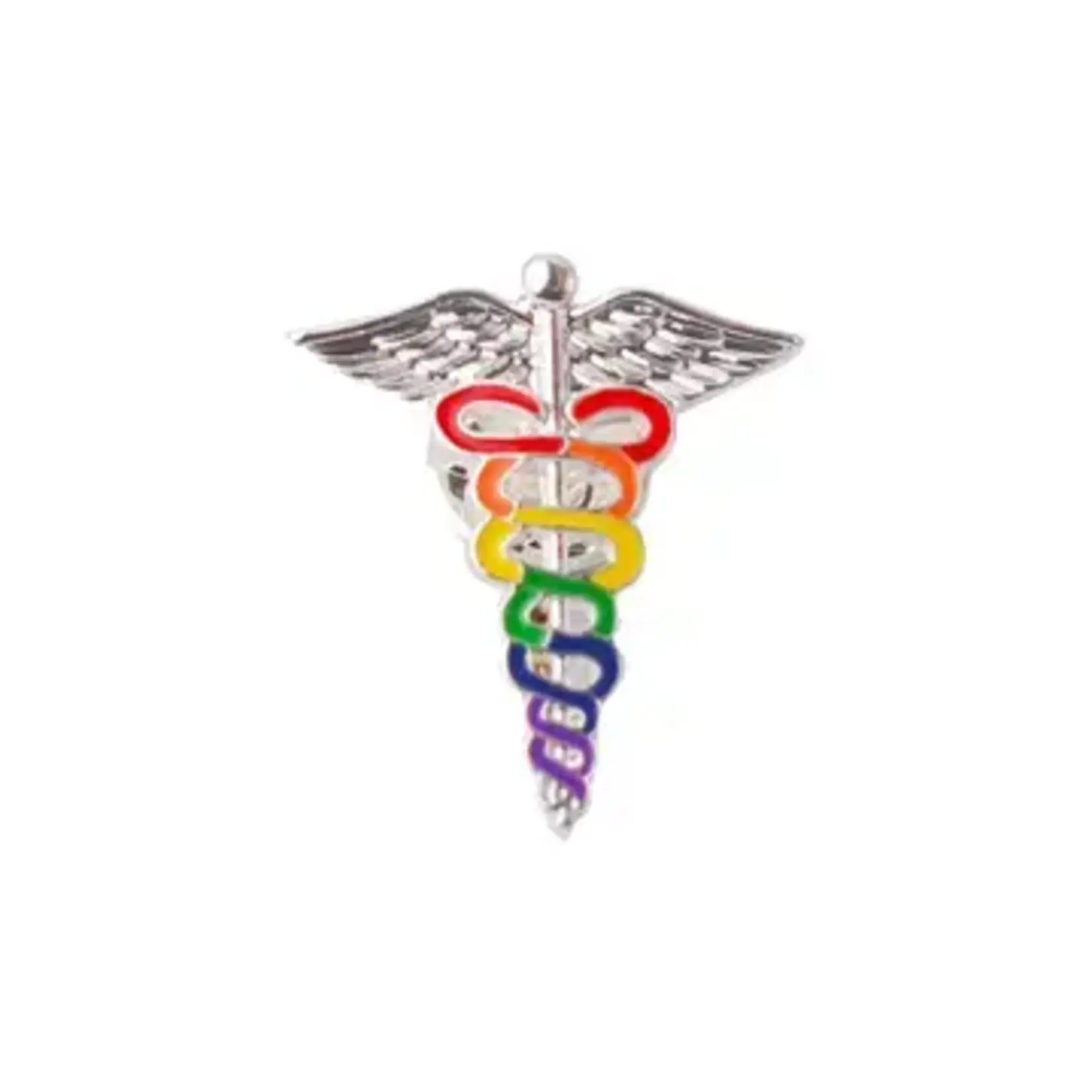 The Awareness Company Rainbow Caduceus Pins