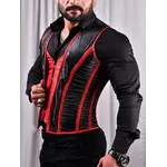 Miss Leather Corset Vest Male Red/Black