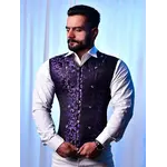 Miss Leather Corset Vest Male Purple