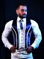 Miss Leather Men Corset Vest - Satin