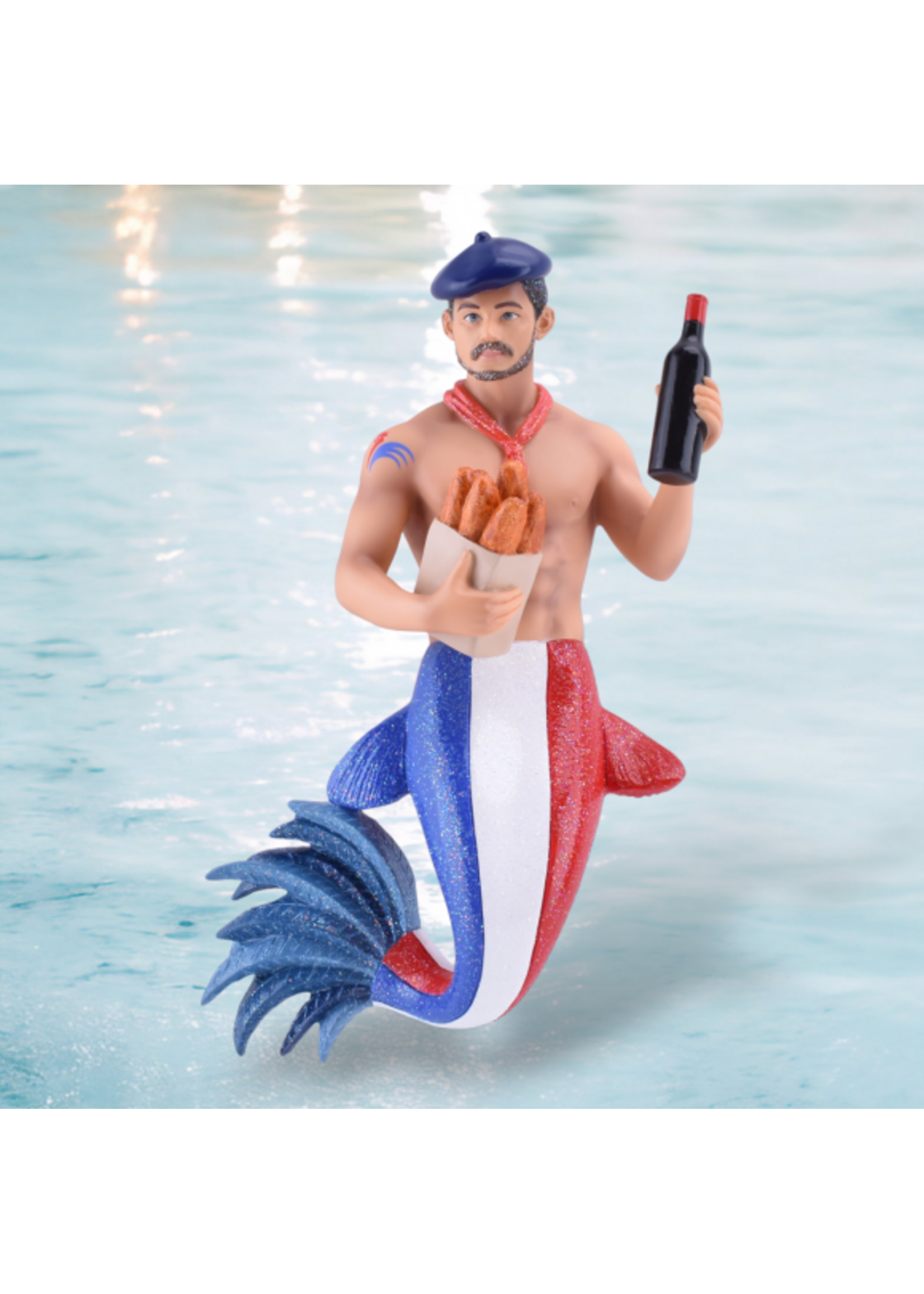 December Diamonds Frenc Coq - Merman Ornament