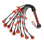 The Master Tanners Leather Flogger 9 Tails Braided & Roses