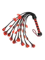 The Master Tanners Leather Flogger 9 Tails Braided & Roses