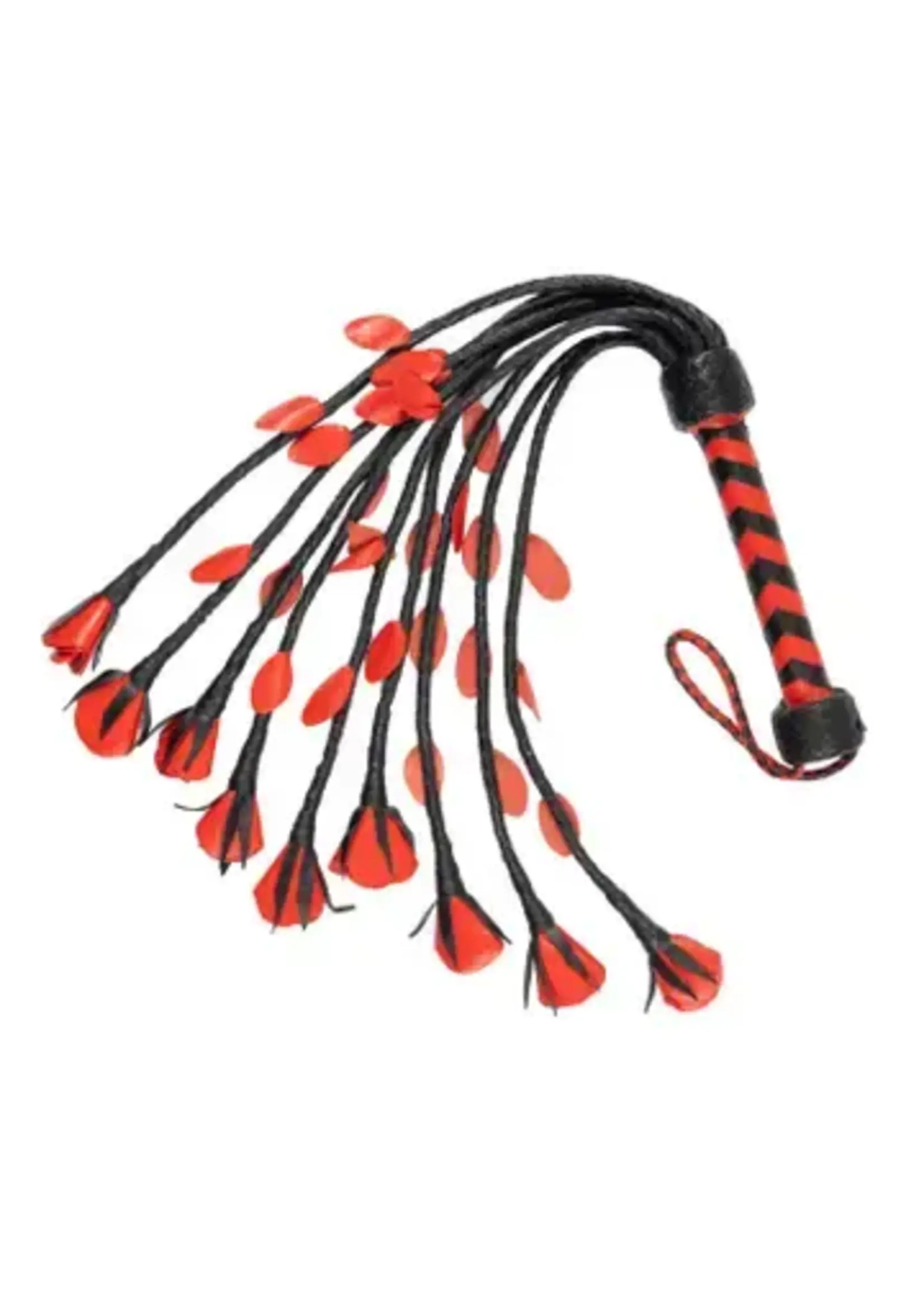 The Master Tanners Leather Flogger 9 Tails Braided & Roses