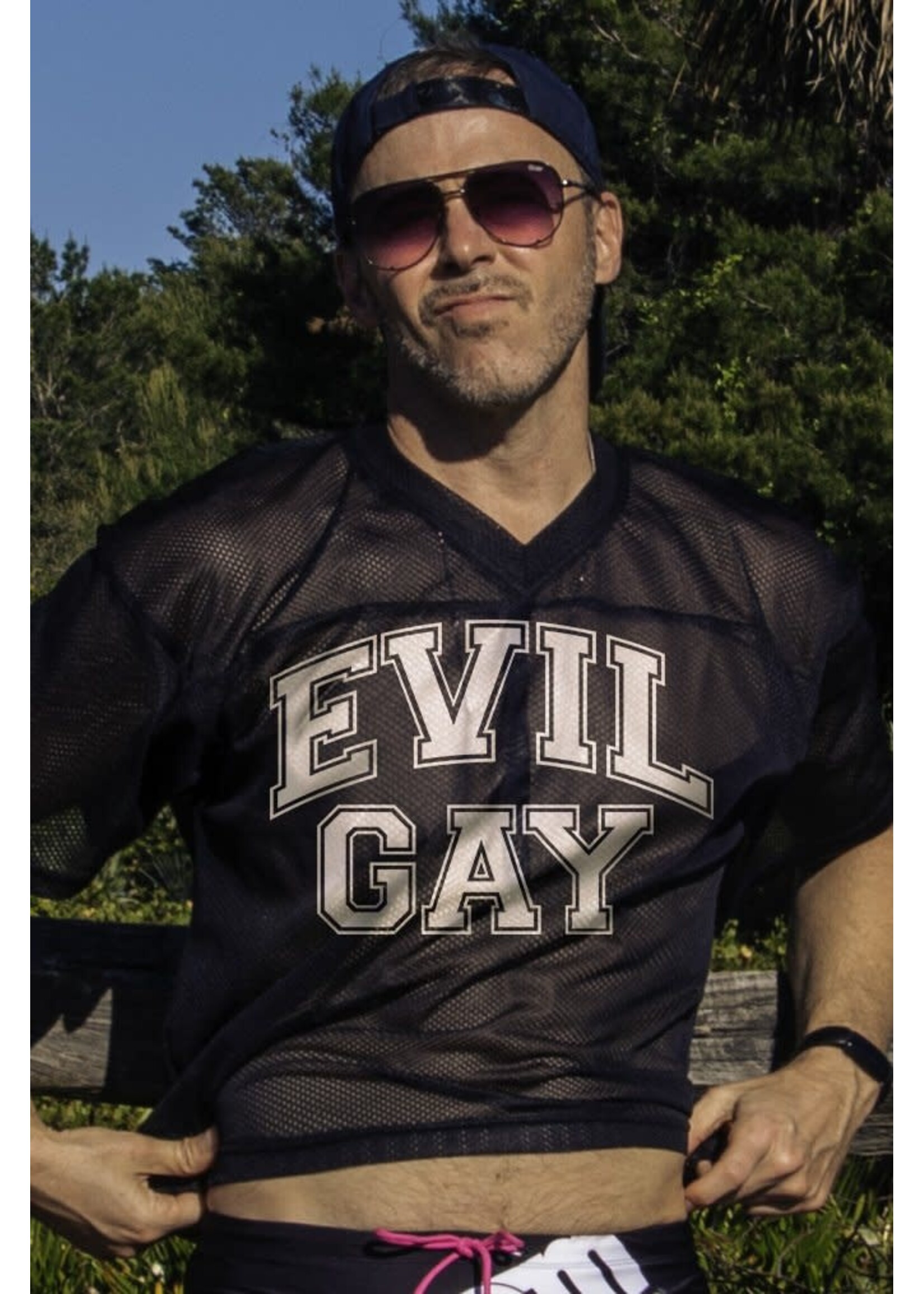 Kweer Cards/Peachy Kings 'Evil Gay' Mesh Football Jersey