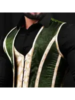 Miss Leather Mens Corset Vests - Brocade Male Vest