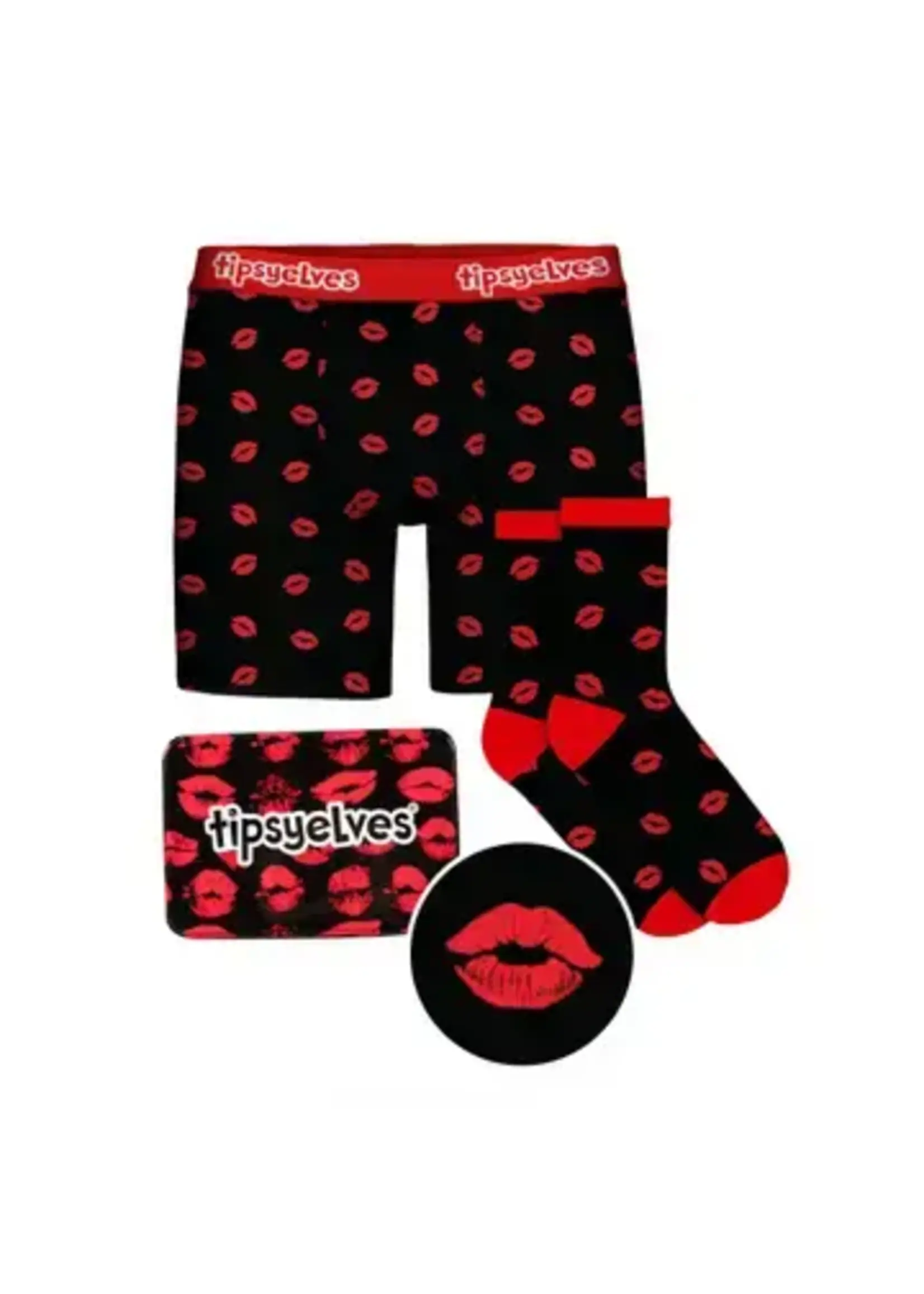 Tipsy Elves Men's Kiss Attack Boxers & Socks Valentine's Day Gift Set