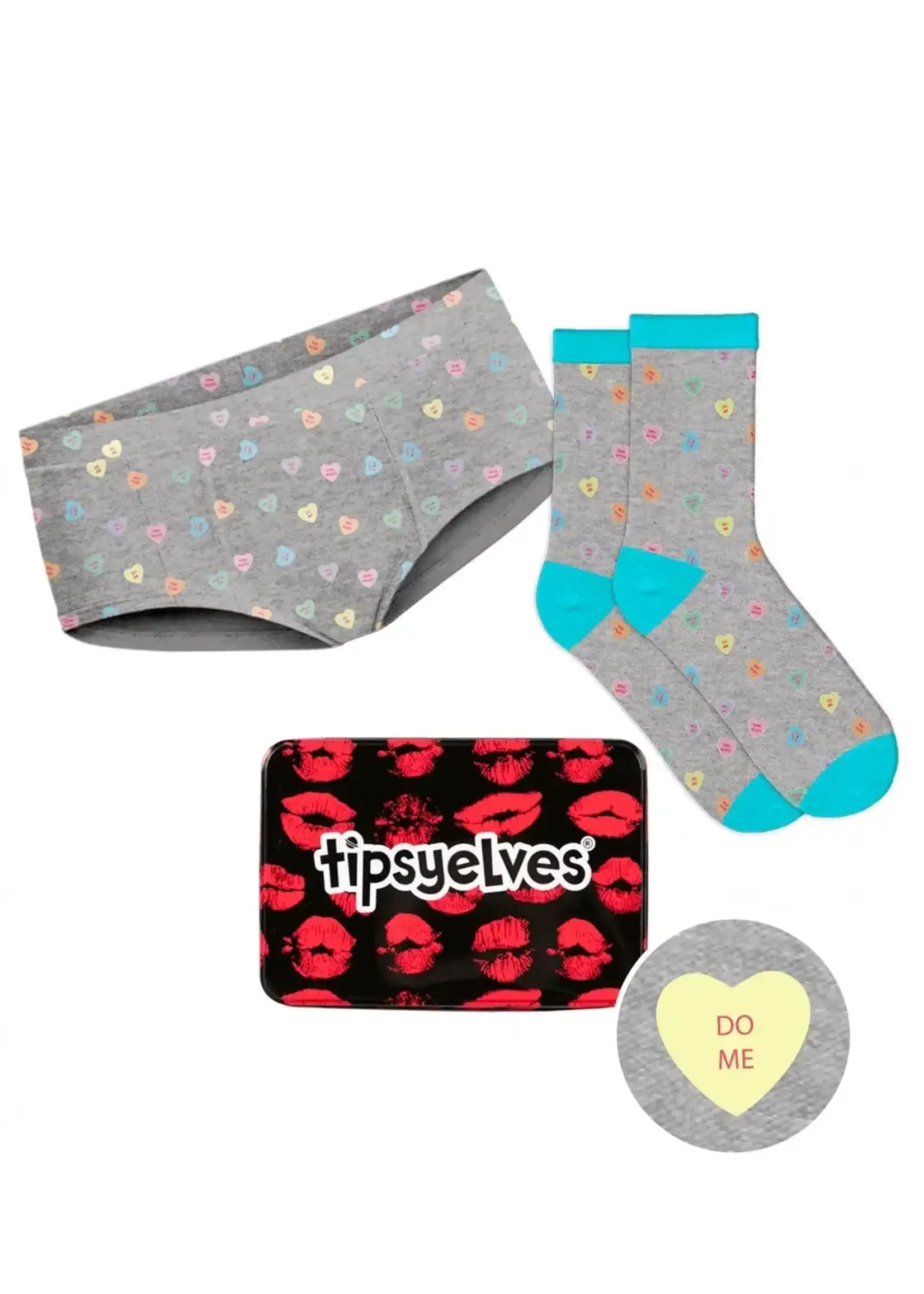 Tipsy Elves Candy Heart Underwear & Socks Valentine's Gift Set