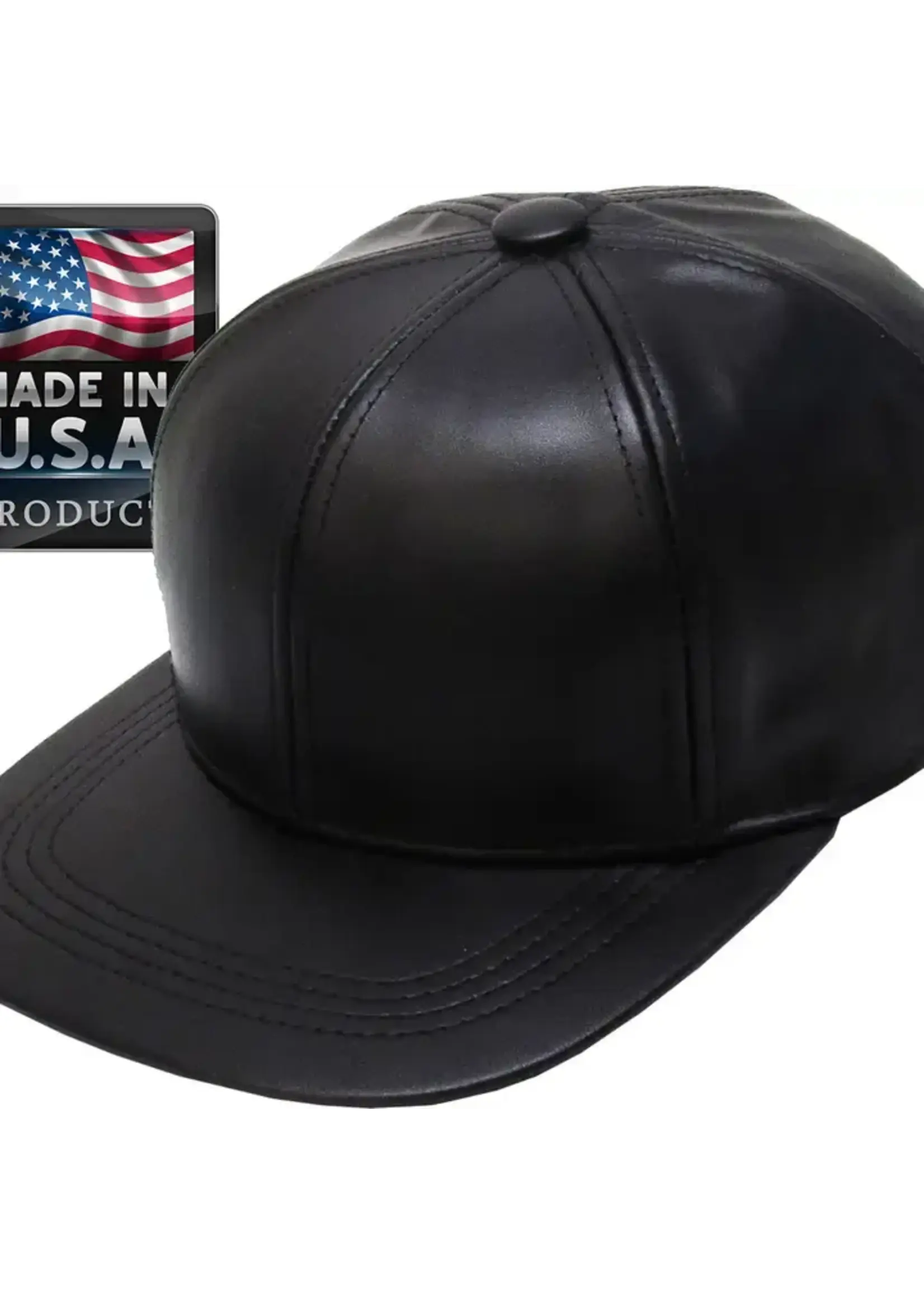 100% Leather Baseball Cap