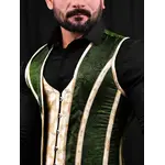 Miss Leather Green Brocade Men's Corset Vest Waistcoat