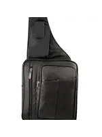 Roma Leathers Cowhide Sling Purse with  Water and Phone Holder Black