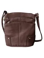 Roma Leathers W011 Cowhide Leather Crossbody - Brown