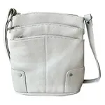 Roma Leathers W011 Cowhide Leather Crossbody - Cream