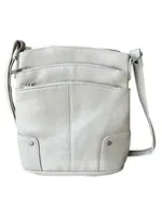 Roma Leathers W011 Cowhide Leather Crossbody - Cream