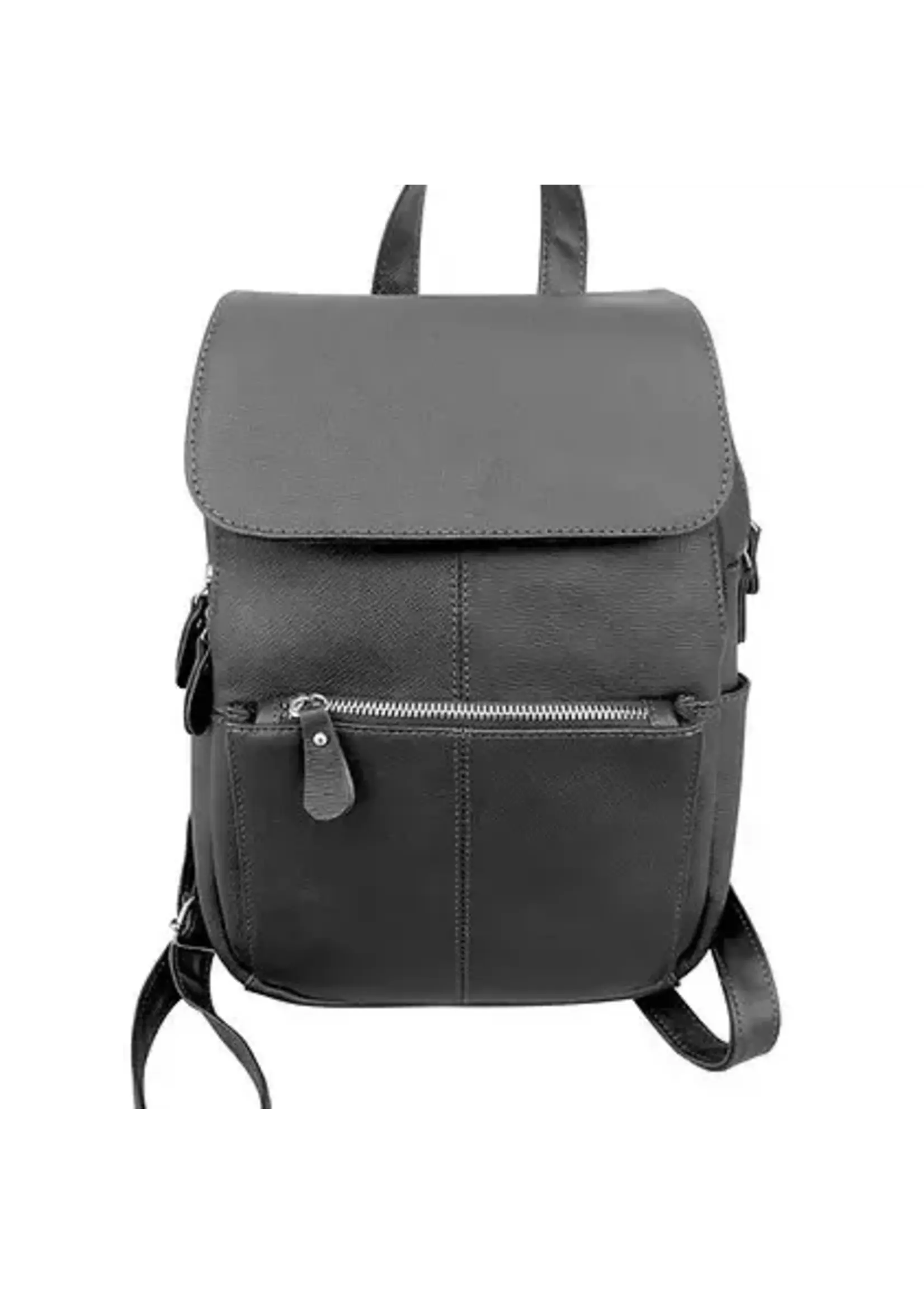 Roma Leathers W003 Cowhide Leather Backpack Black