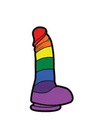 Wood Rocket Products Dildo Rainbow Enamel Pin