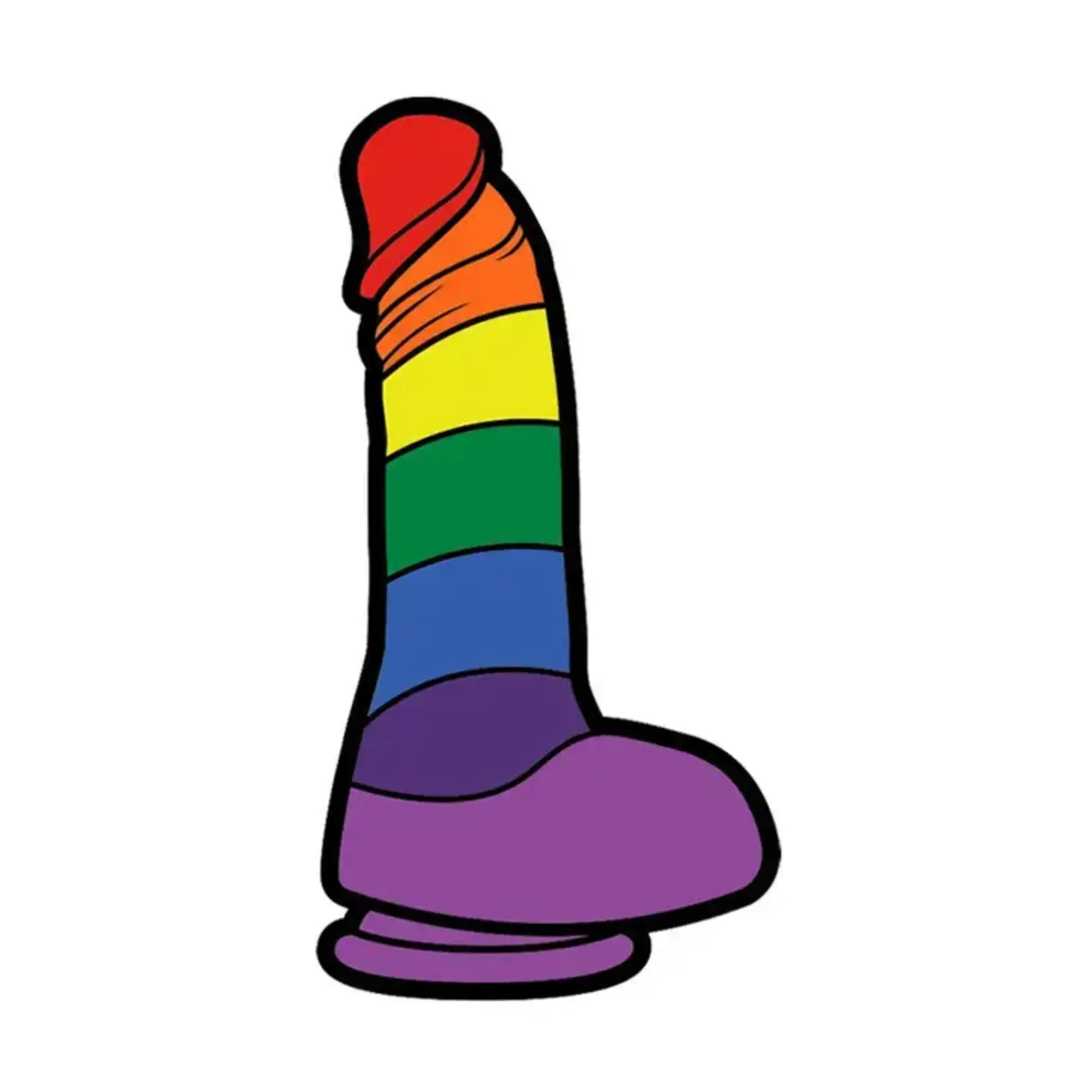 Wood Rocket Products Dildo Rainbow Enamel Pin