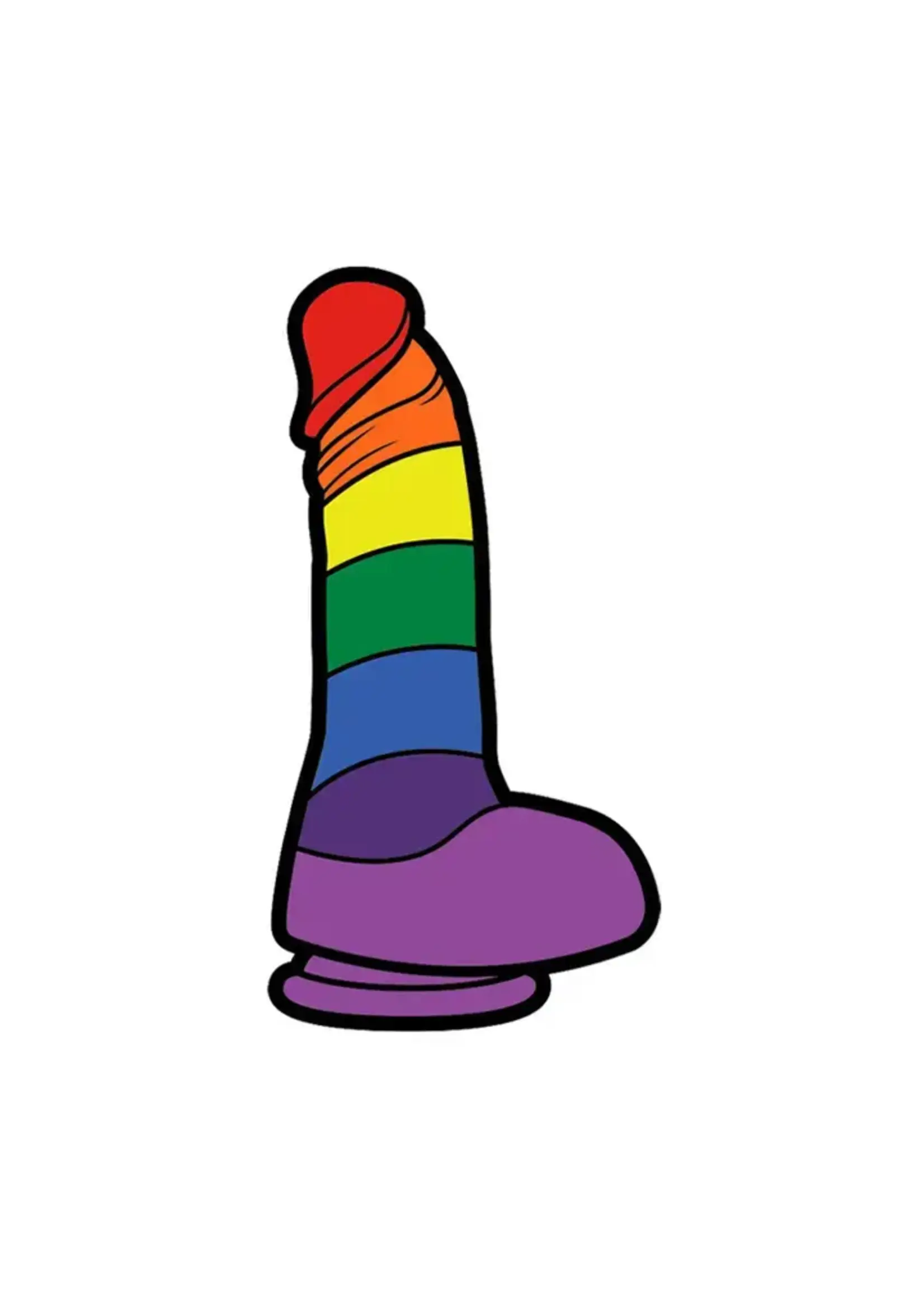 Wood Rocket Products Dildo Rainbow Enamel Pin