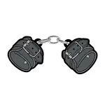 Wood Rocket Products Leather Handcuffs Enamel Pin