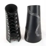 Axovus Single Lace Up Leather Gauntlet with Staples