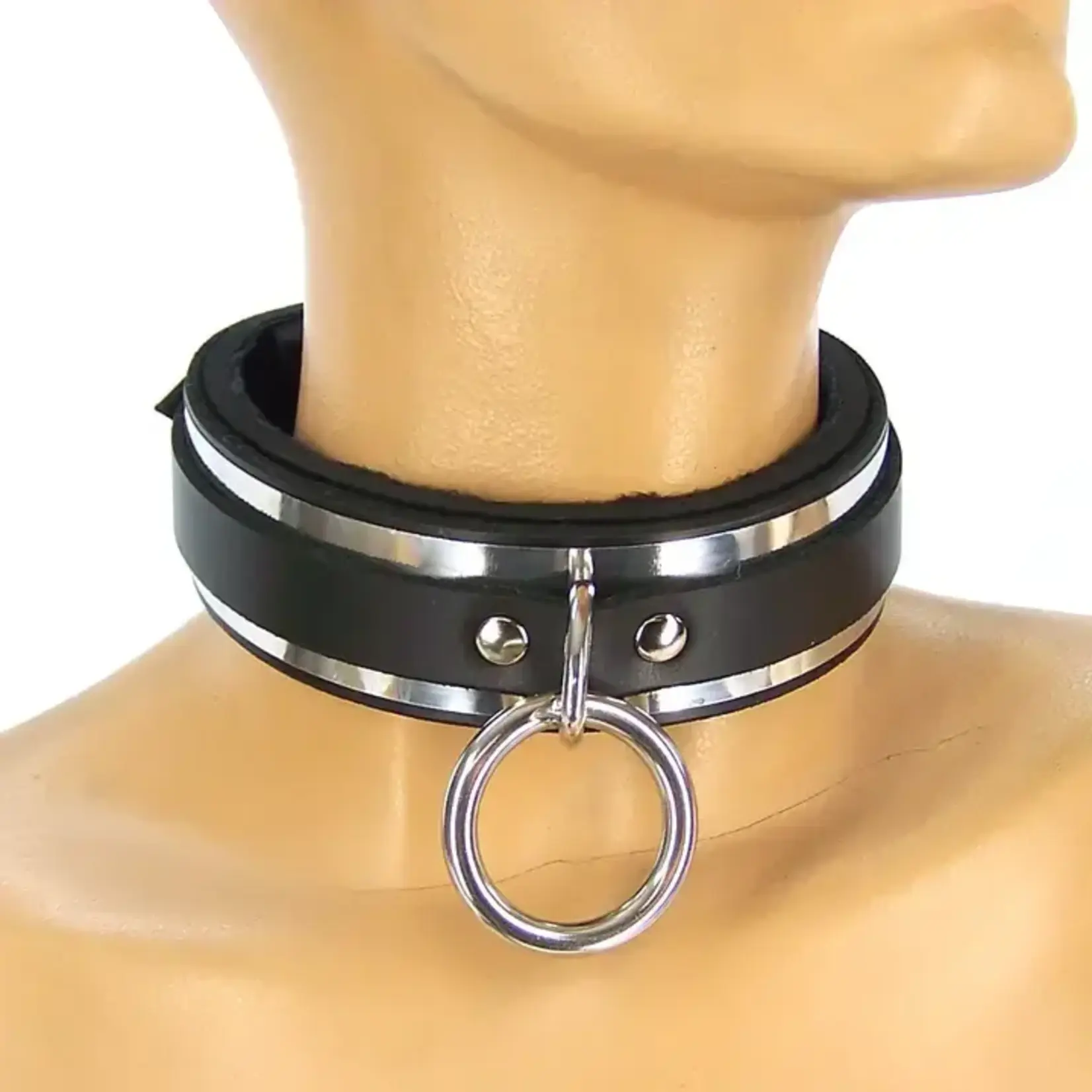 Axovus Metalband Locking Padded Sub-Collar Leather