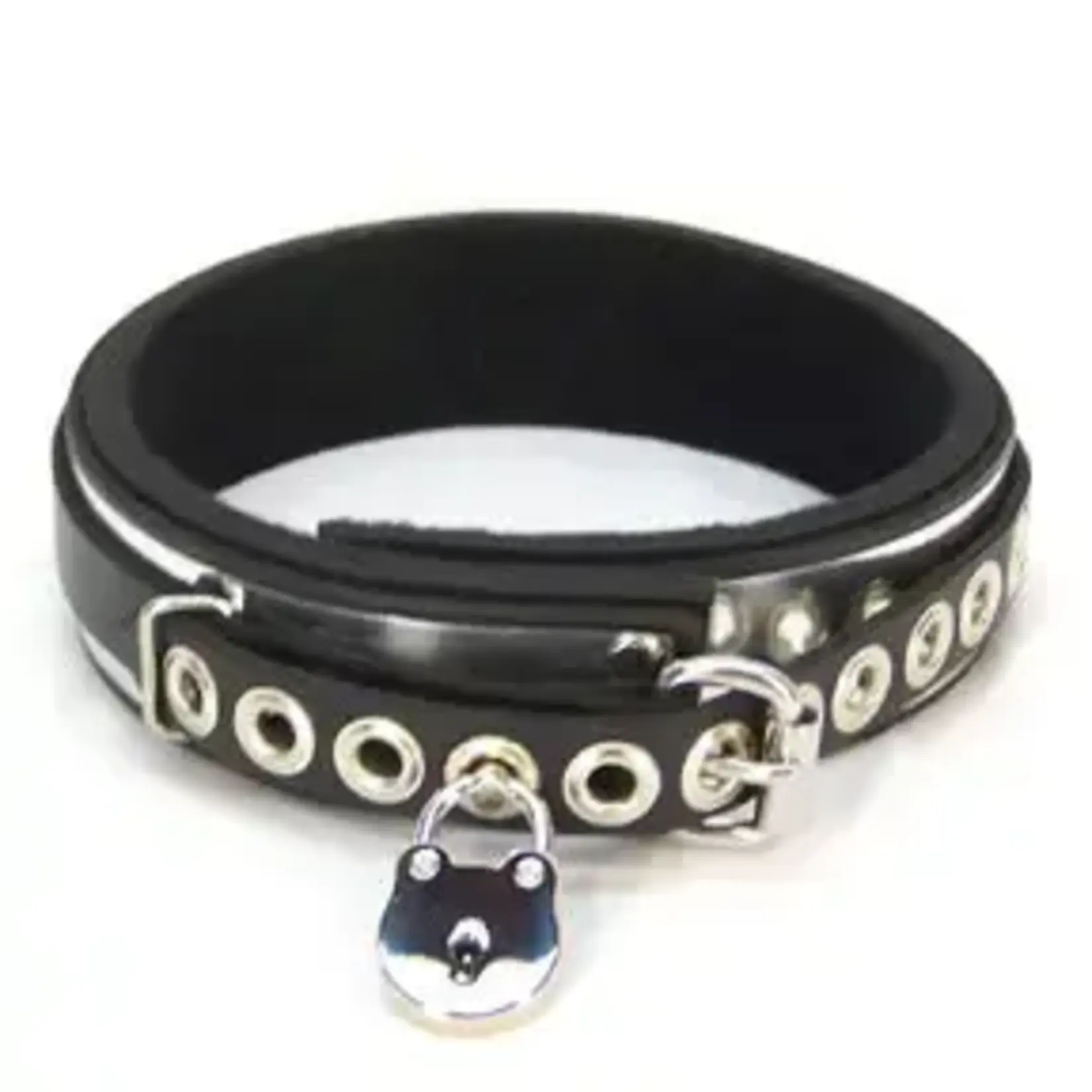 Axovus Metalband Locking Padded Sub-Collar Leather
