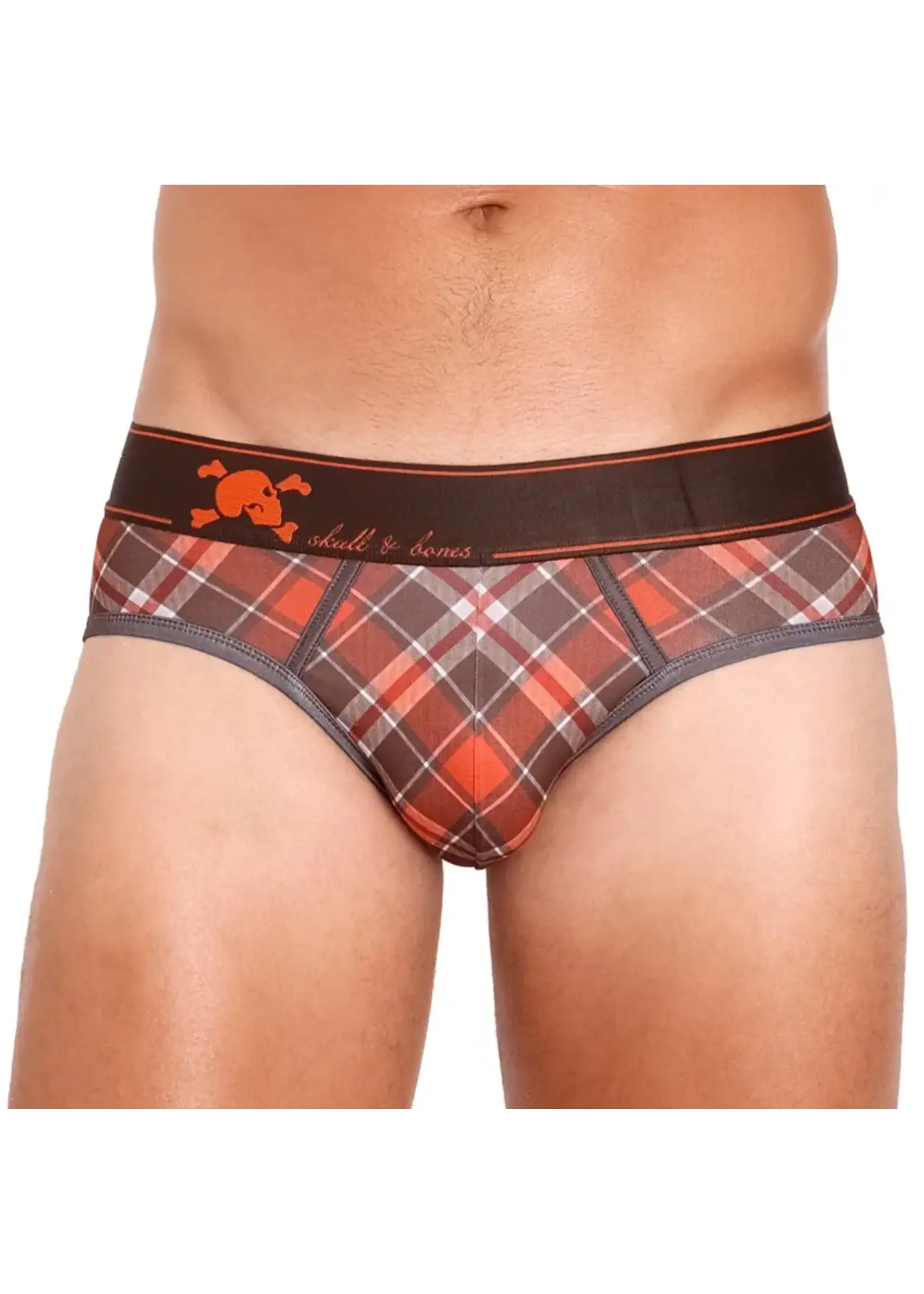 Skull & Bones Tartan Plaid Brief