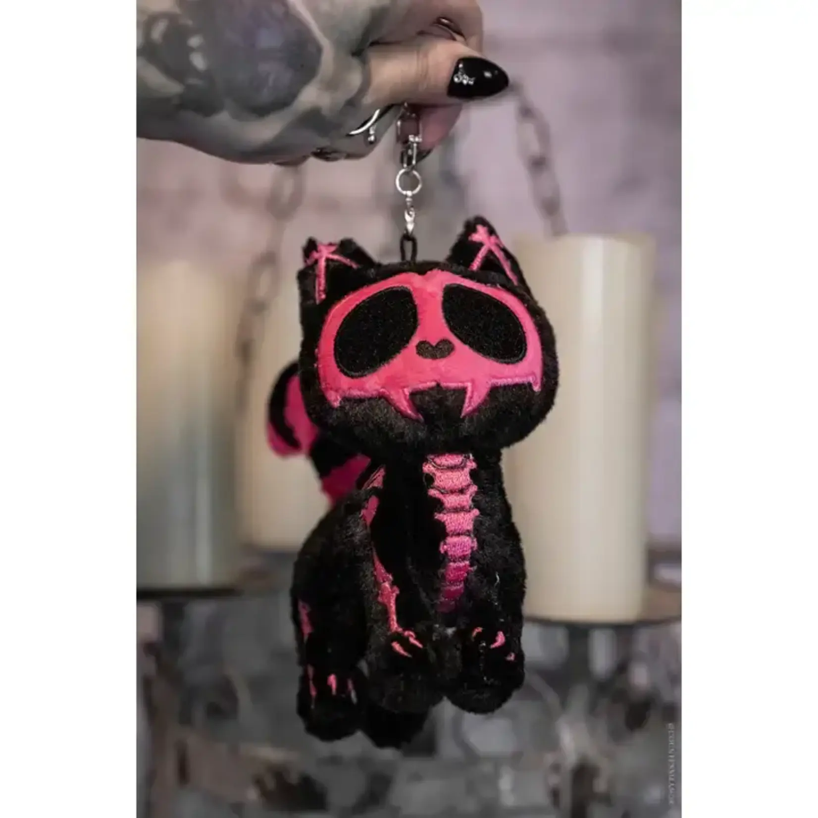 vampirefreaks Bubblegum Skelekitty Plush Keychain