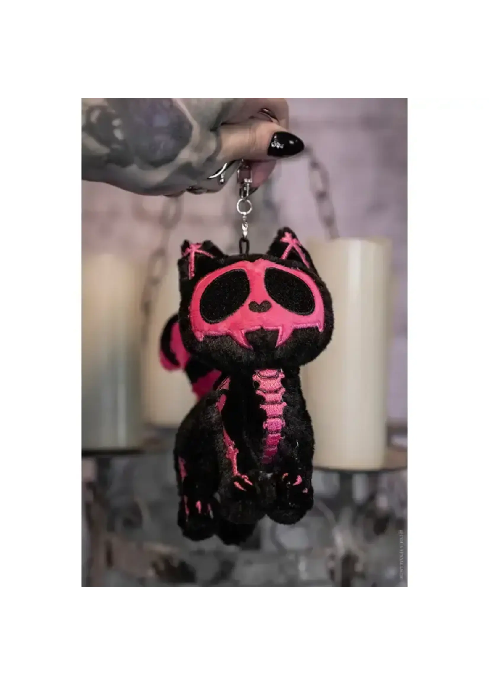 vampirefreaks Bubblegum Skelekitty Plush Keychain