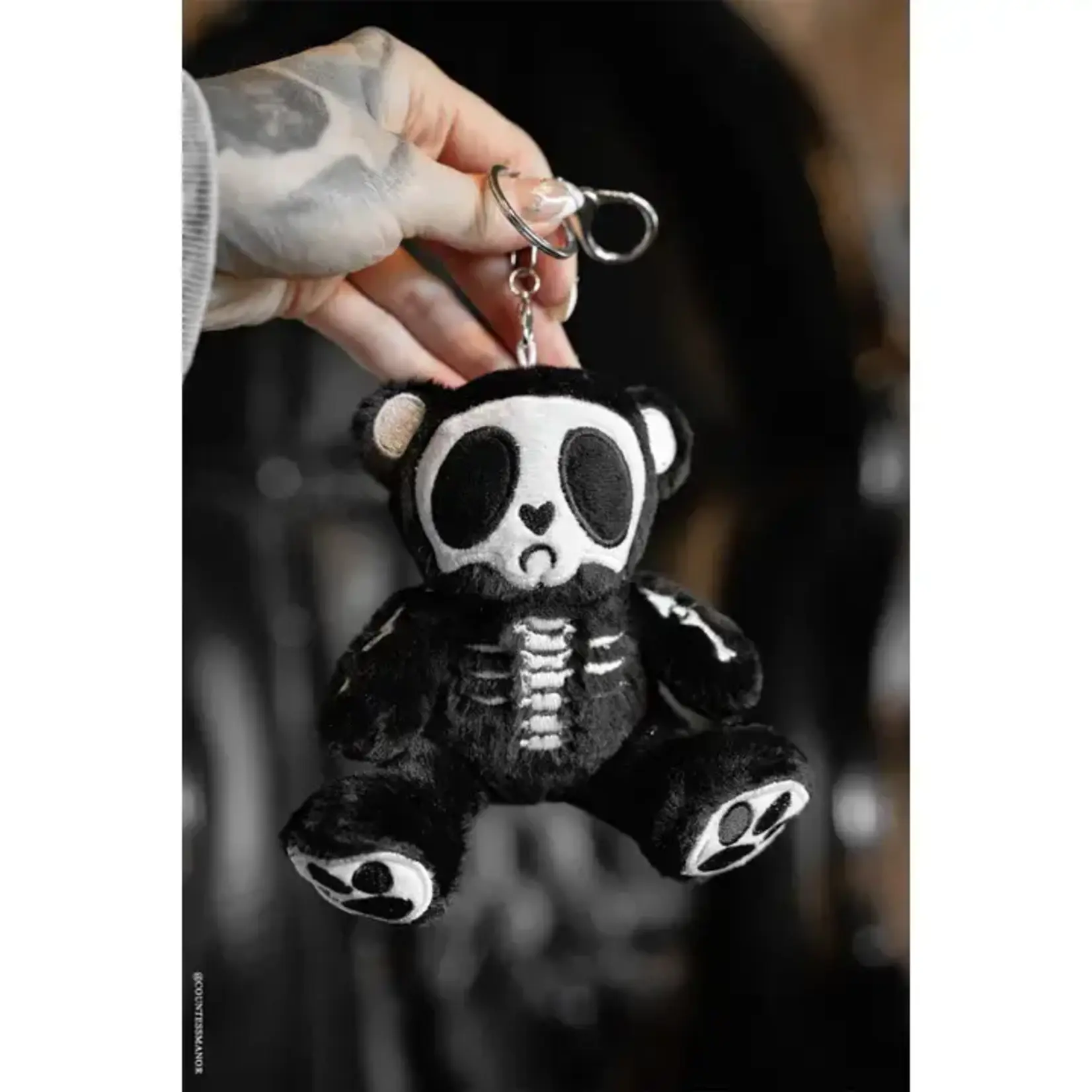 vampirefreaks Grumpy Bones Bear Plush Keychain