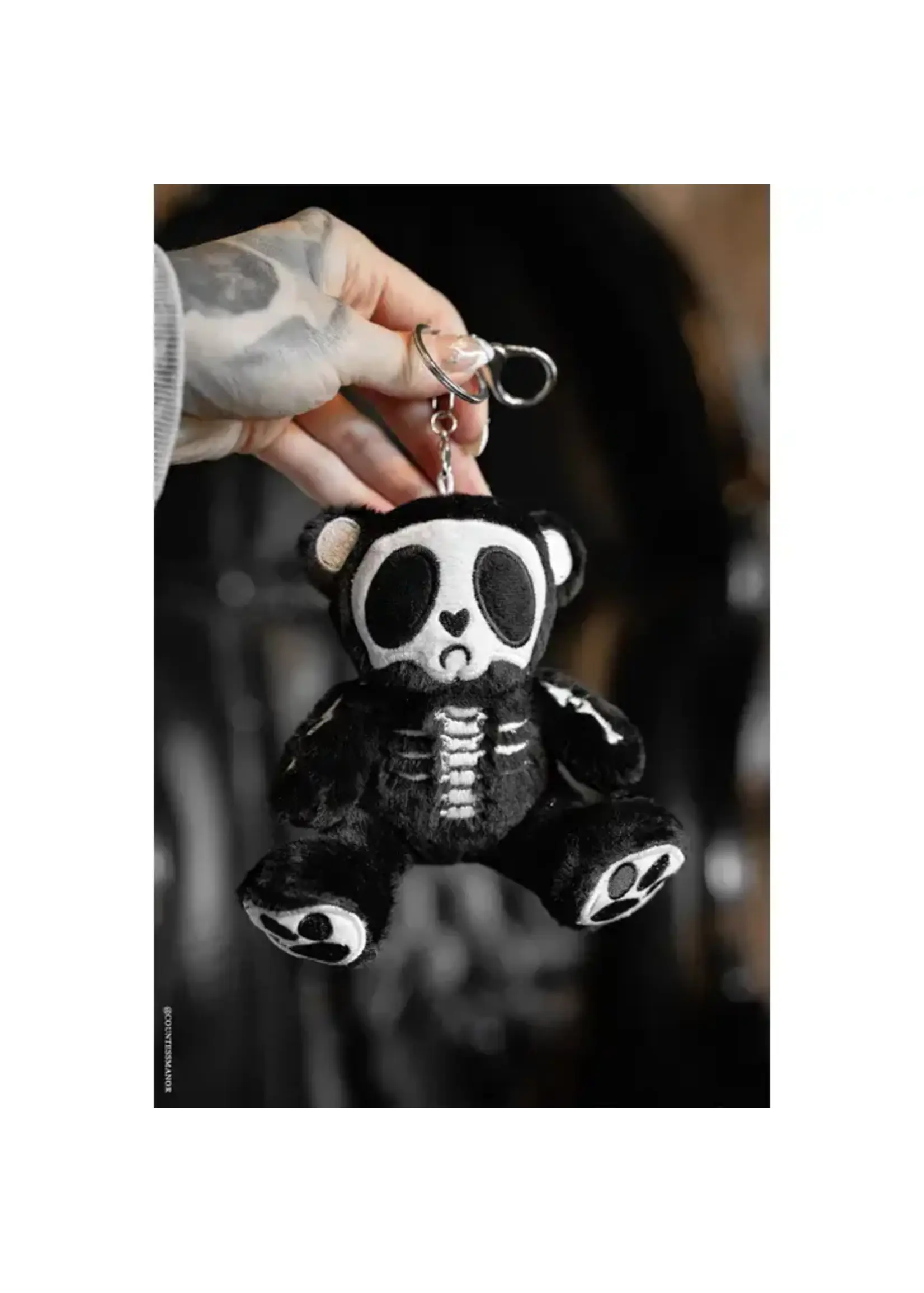 vampirefreaks Grumpy Bones Bear Plush Keychain