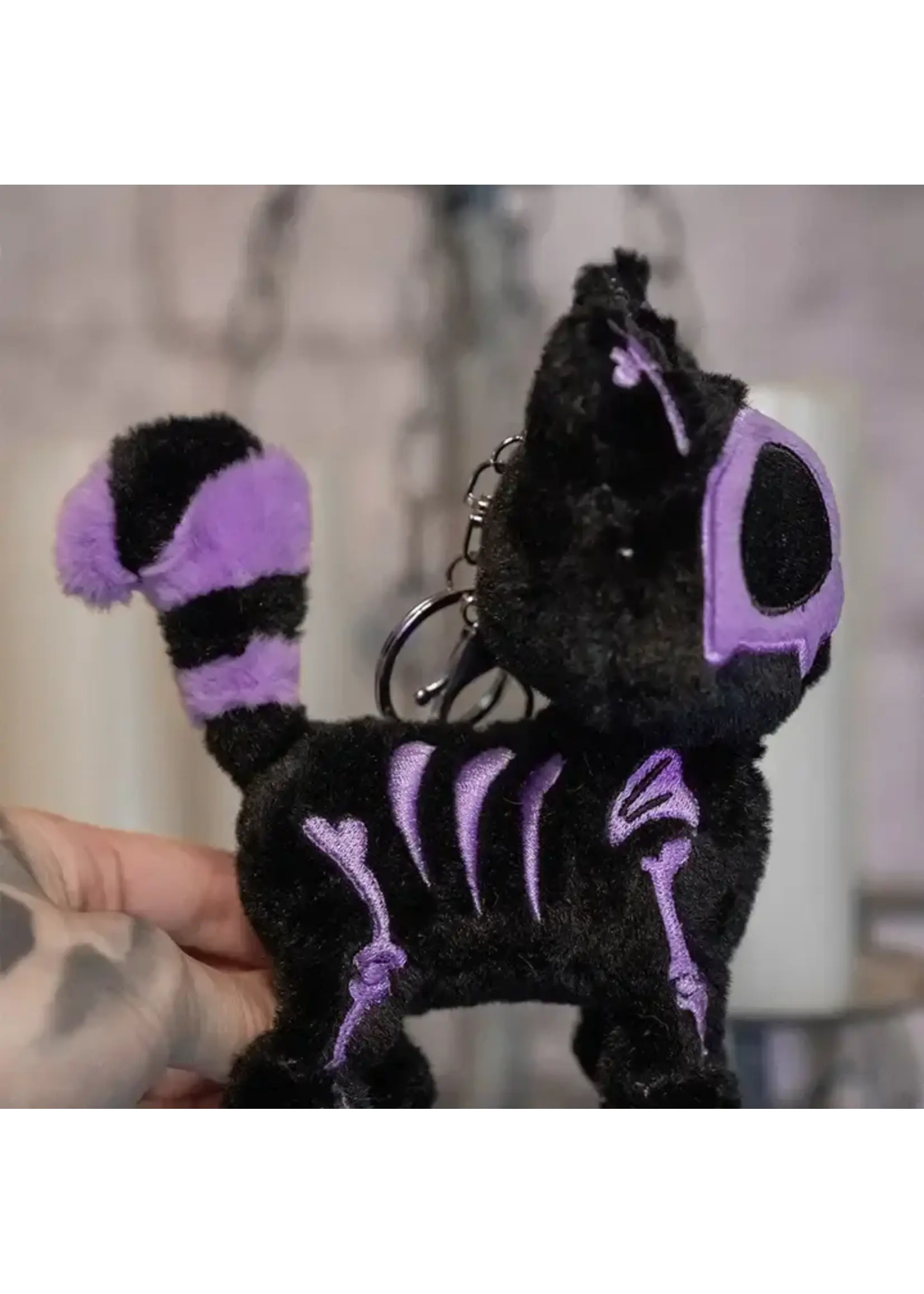 vampirefreaks Ultra Violet Skelekitty Plush Keychain