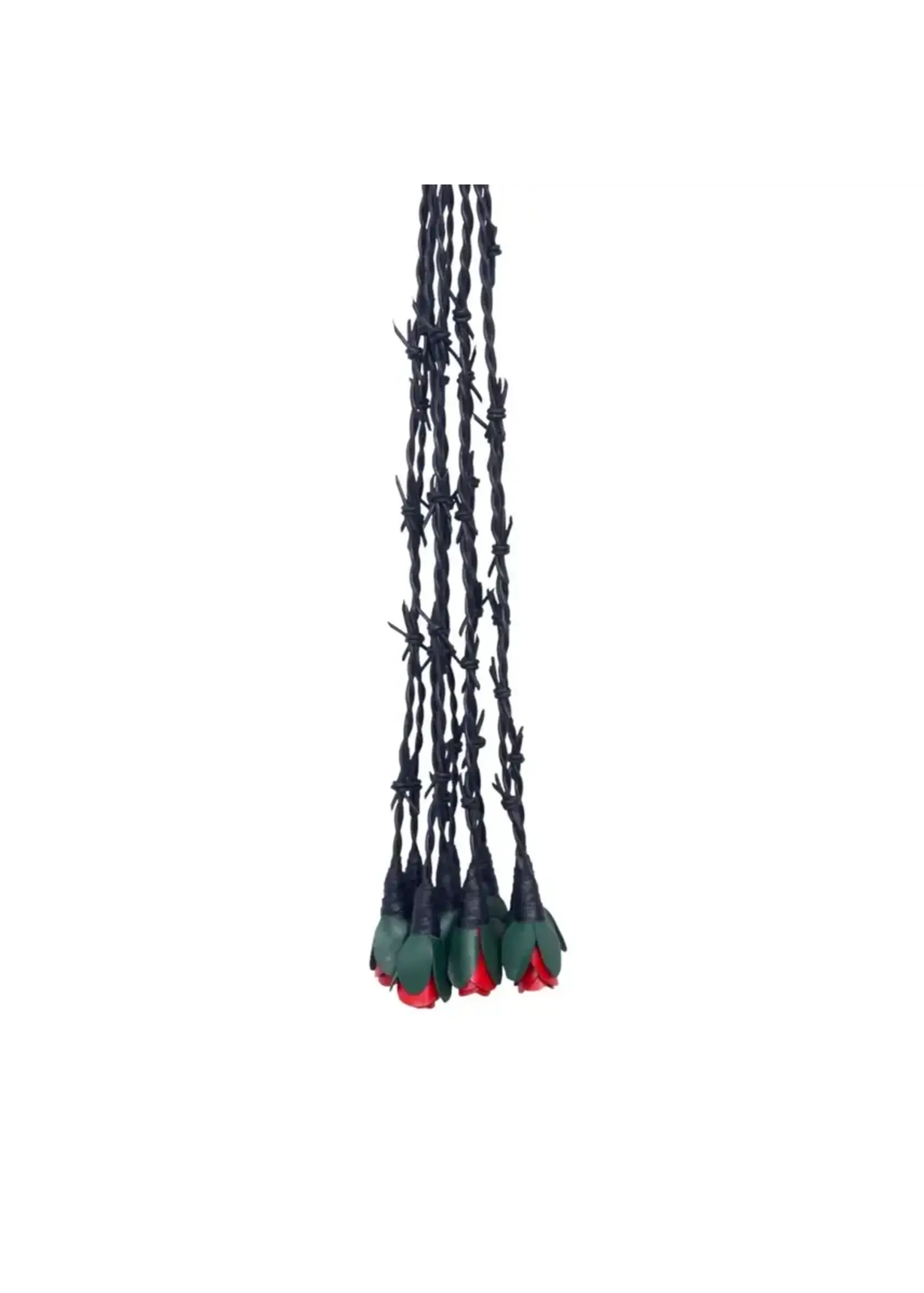 The Master Tanners Leather Flogger Barb Wire Roses