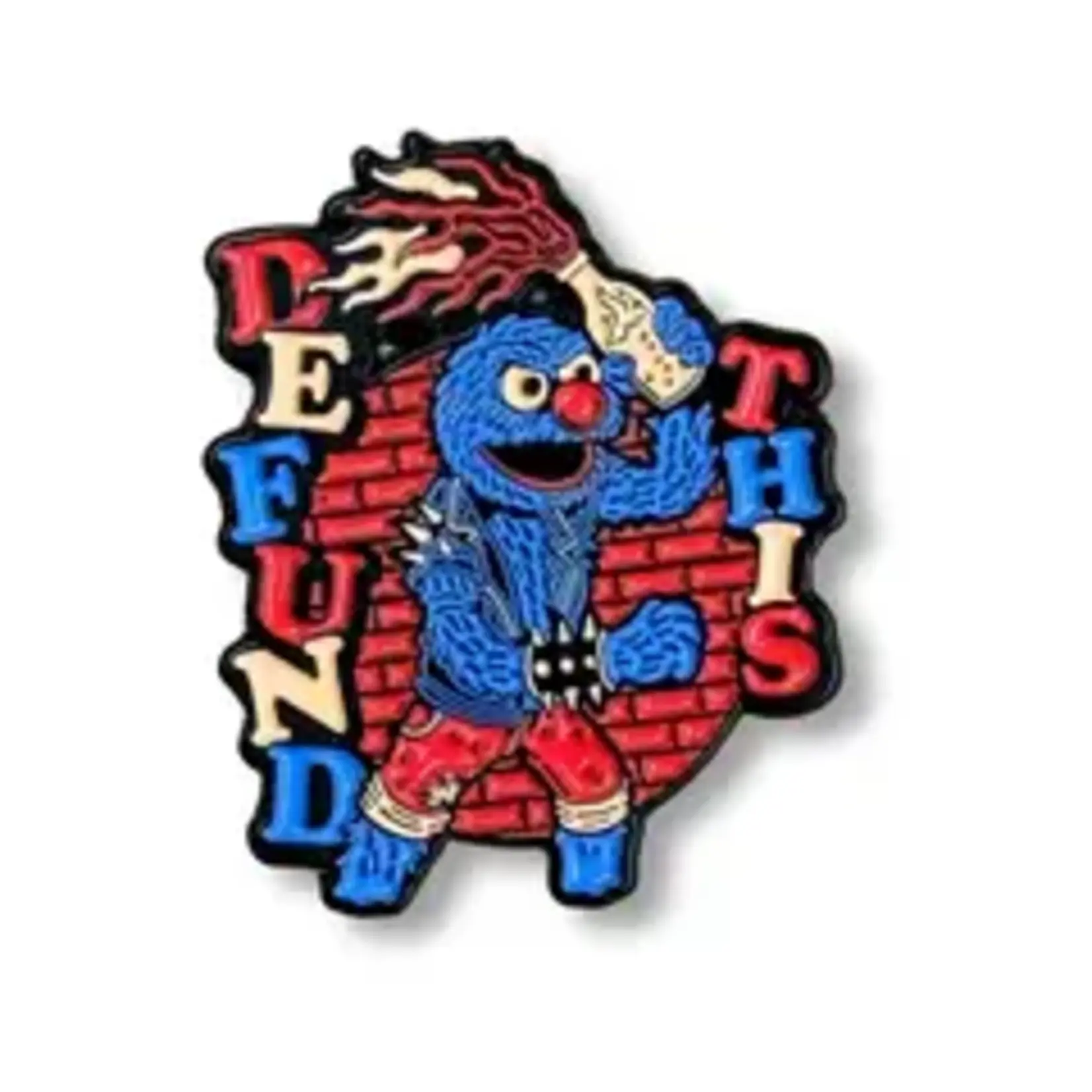 Geek Punk Defund This! Enamel Pin