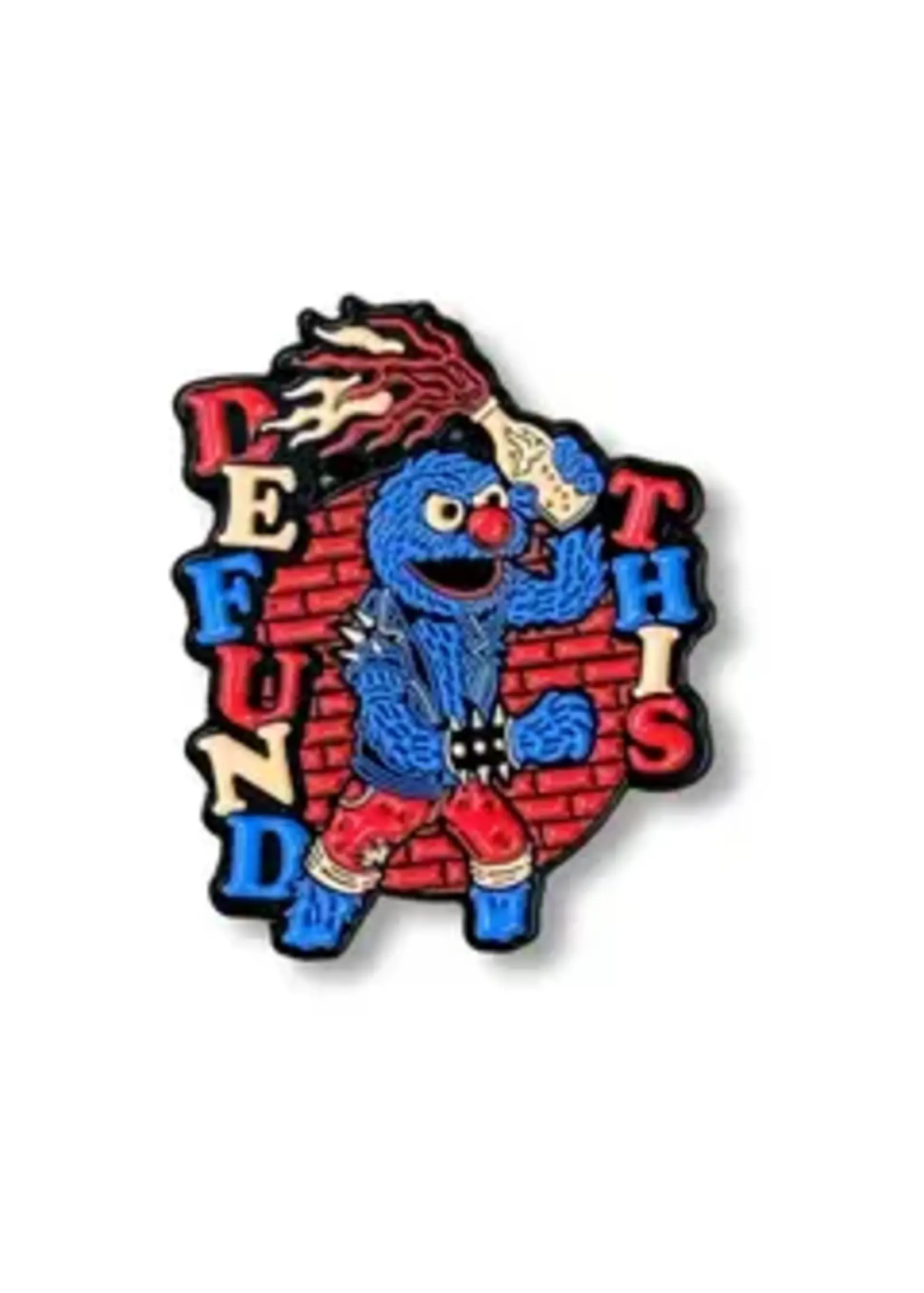 Geek Punk Defund This! Enamel Pin