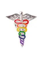 The Awareness Company Rainbow Caduceus Medical Pins