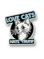 Geek Punk Love Cats Hate Trump Enamel Pin