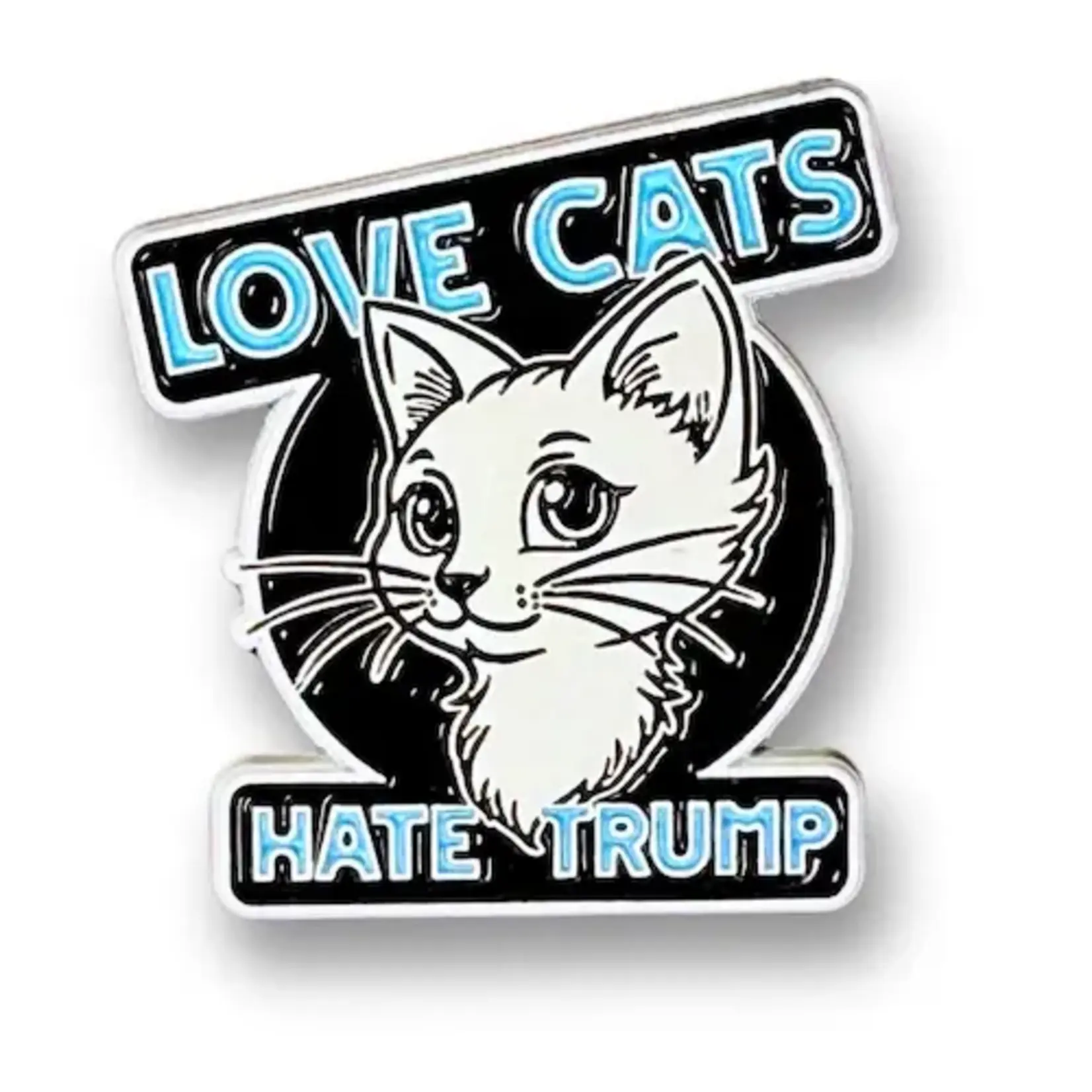 Geek Punk Love Cats Hate Trump Enamel Pin