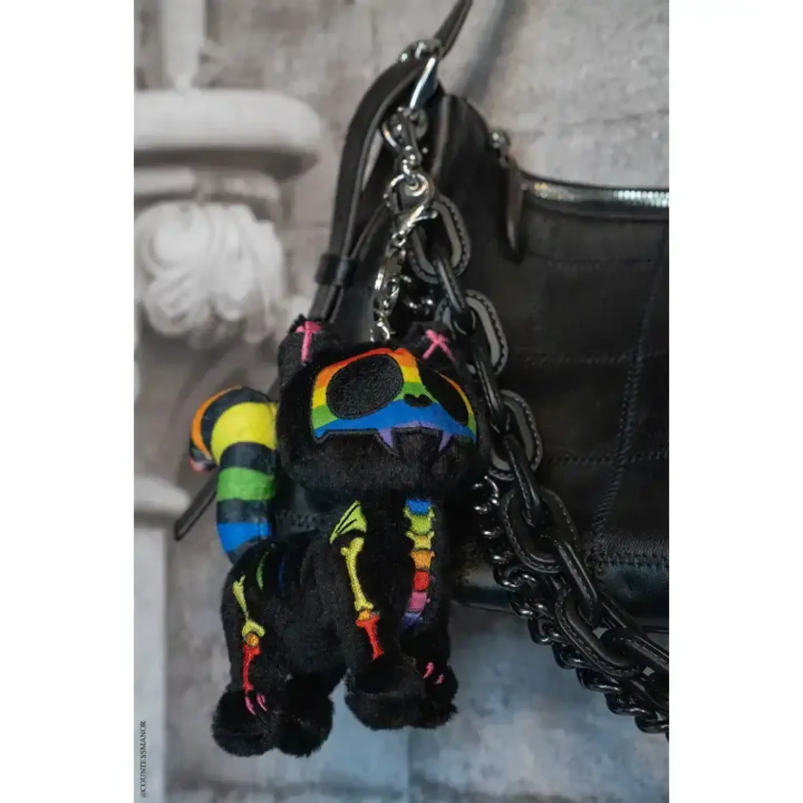 vampirefreaks Rainbow Skelekitty Plush Keychain