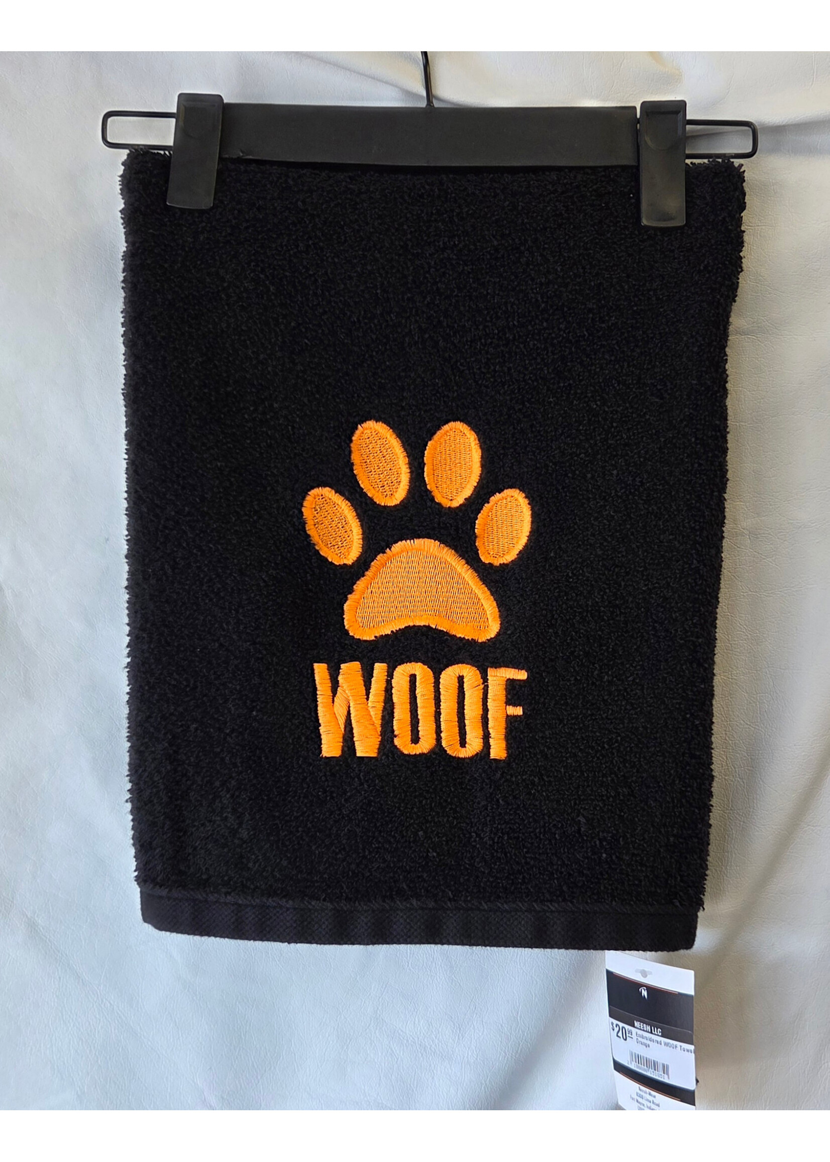 Embroidered WOOF Towel
