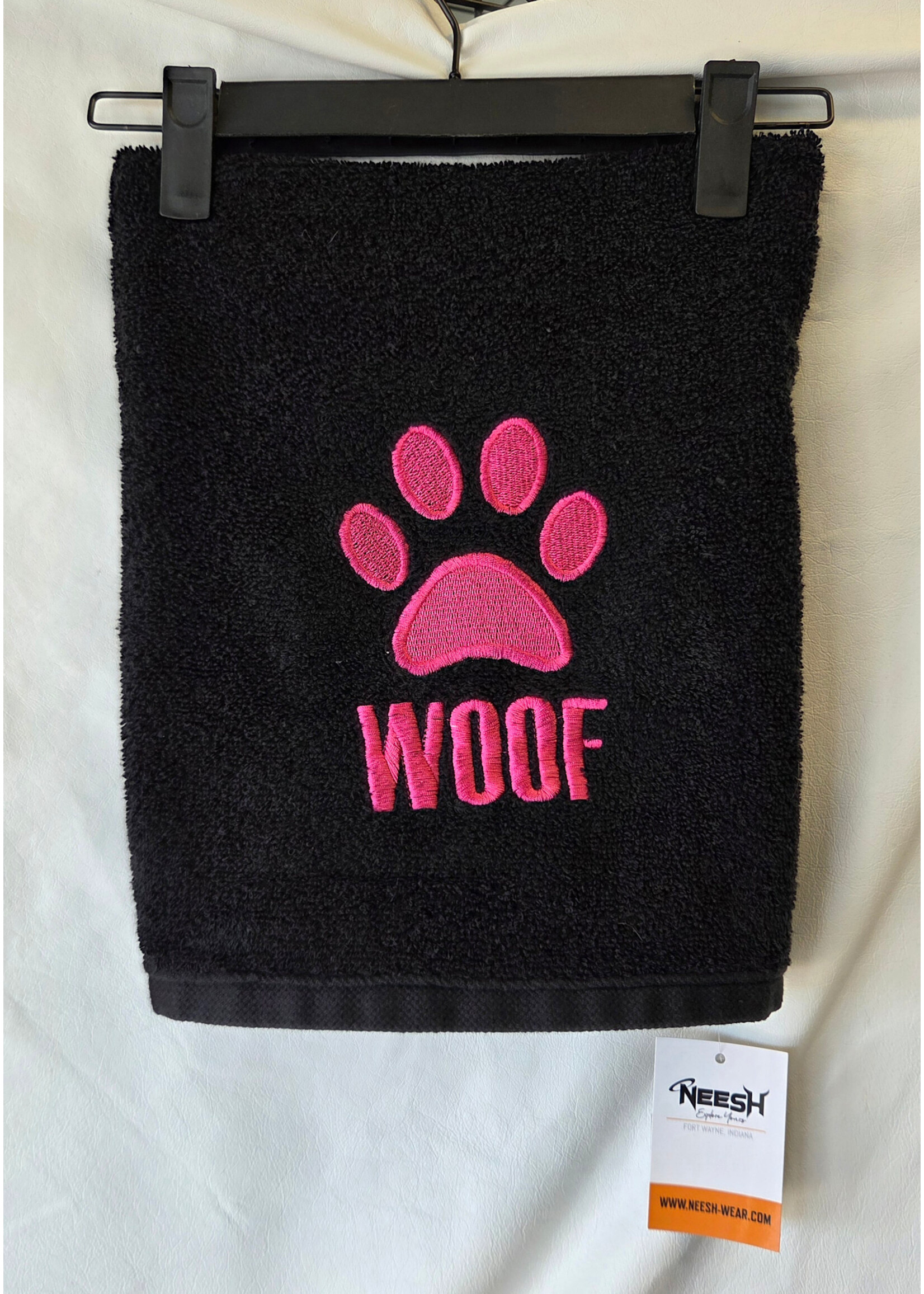 Embroidered WOOF Towel