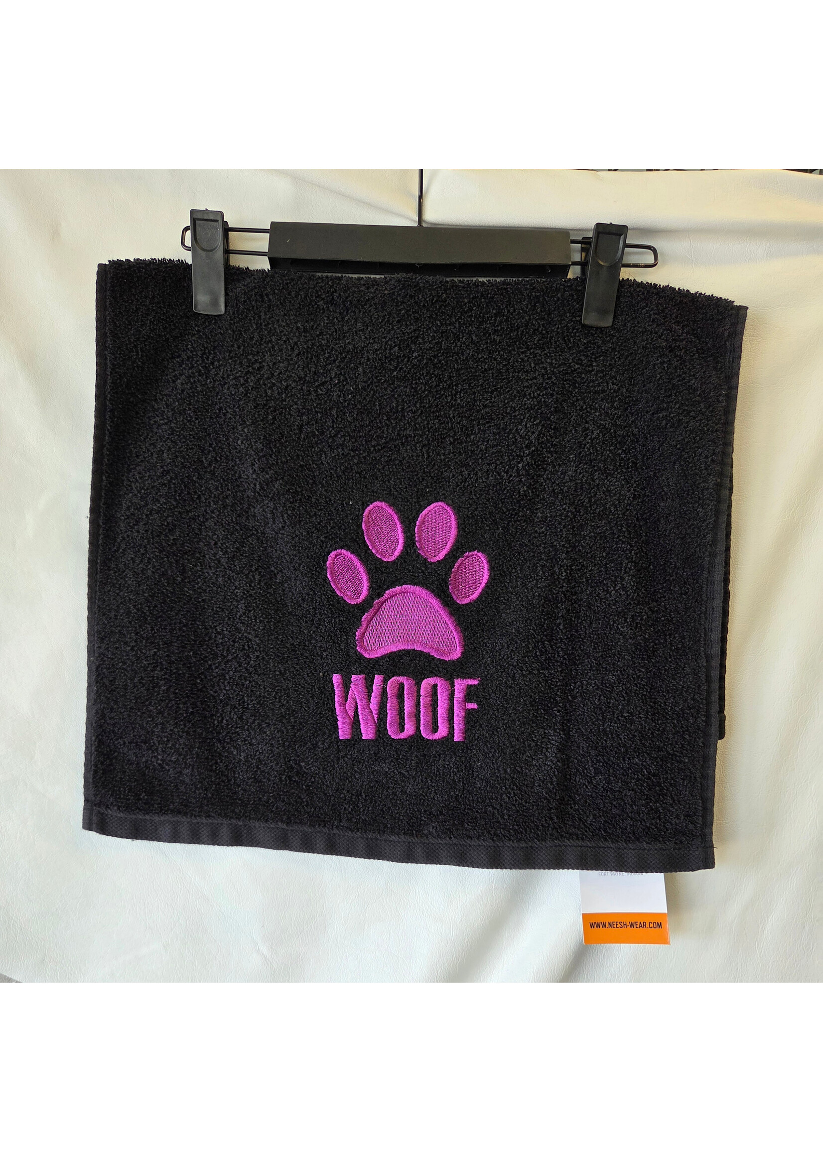 Embroidered WOOF Towel