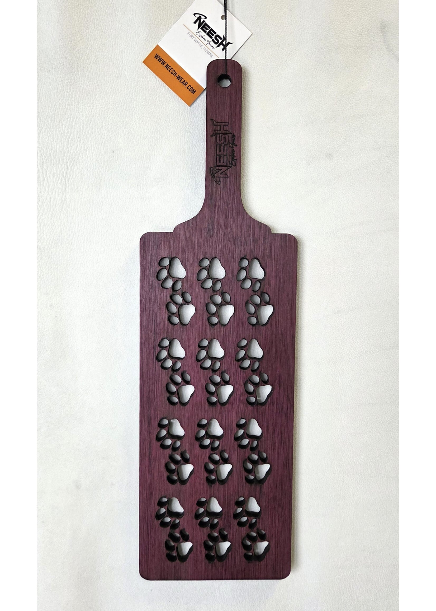 Neesh-Wear Purple Heart Paw Print Paddle 17in
