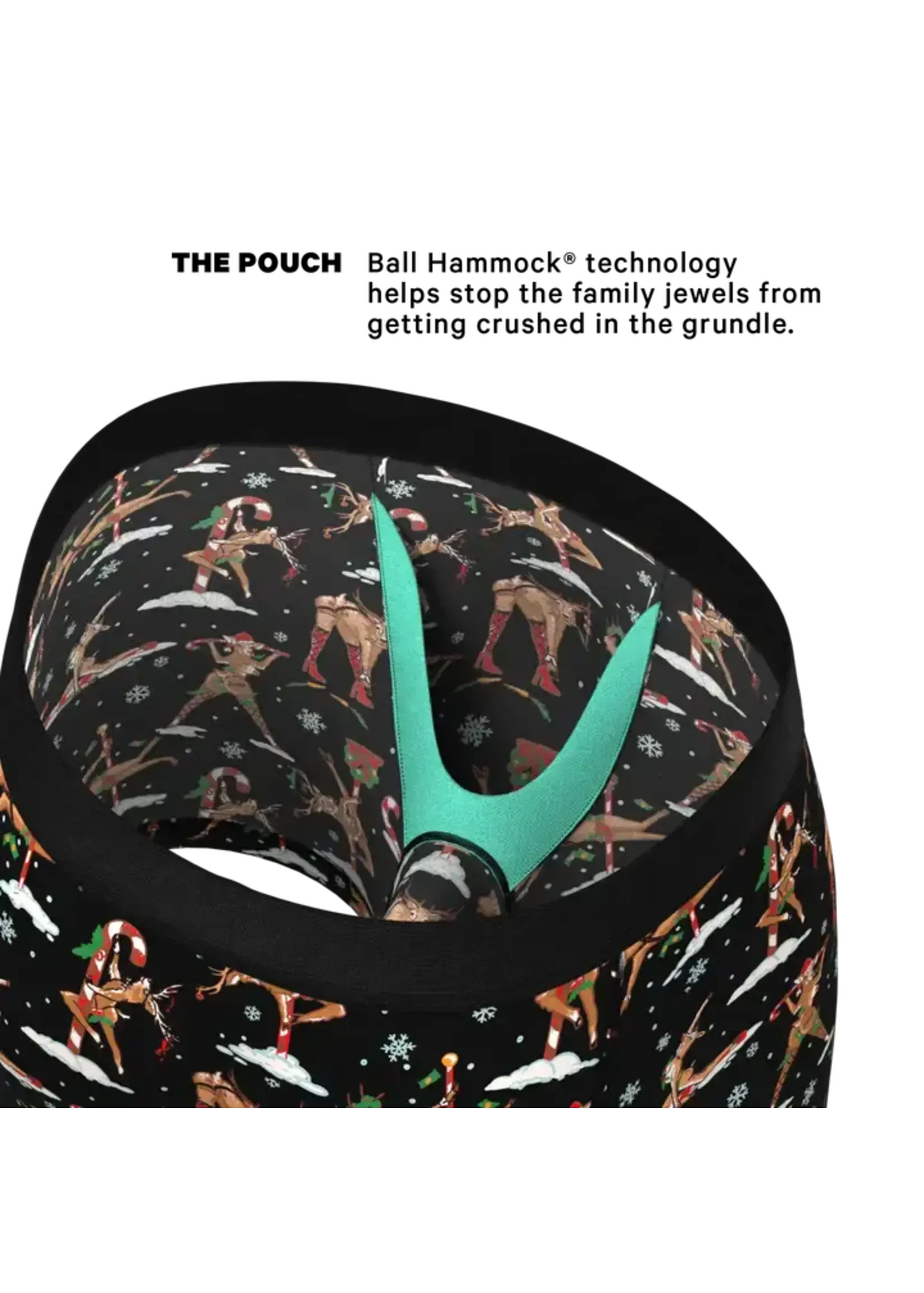 Shinesty, Inc The Rein Dance | Christmas Reindeer Ball Hammock® Pouch Underwear