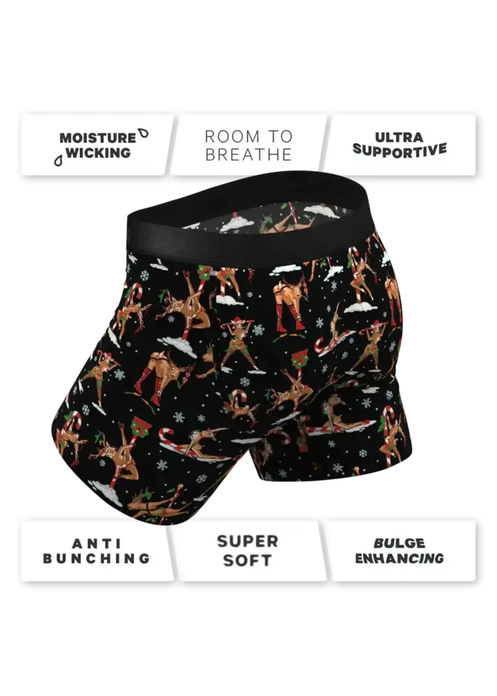 Shinesty, Inc The Rein Dance | Christmas Reindeer Ball Hammock® Pouch Underwear