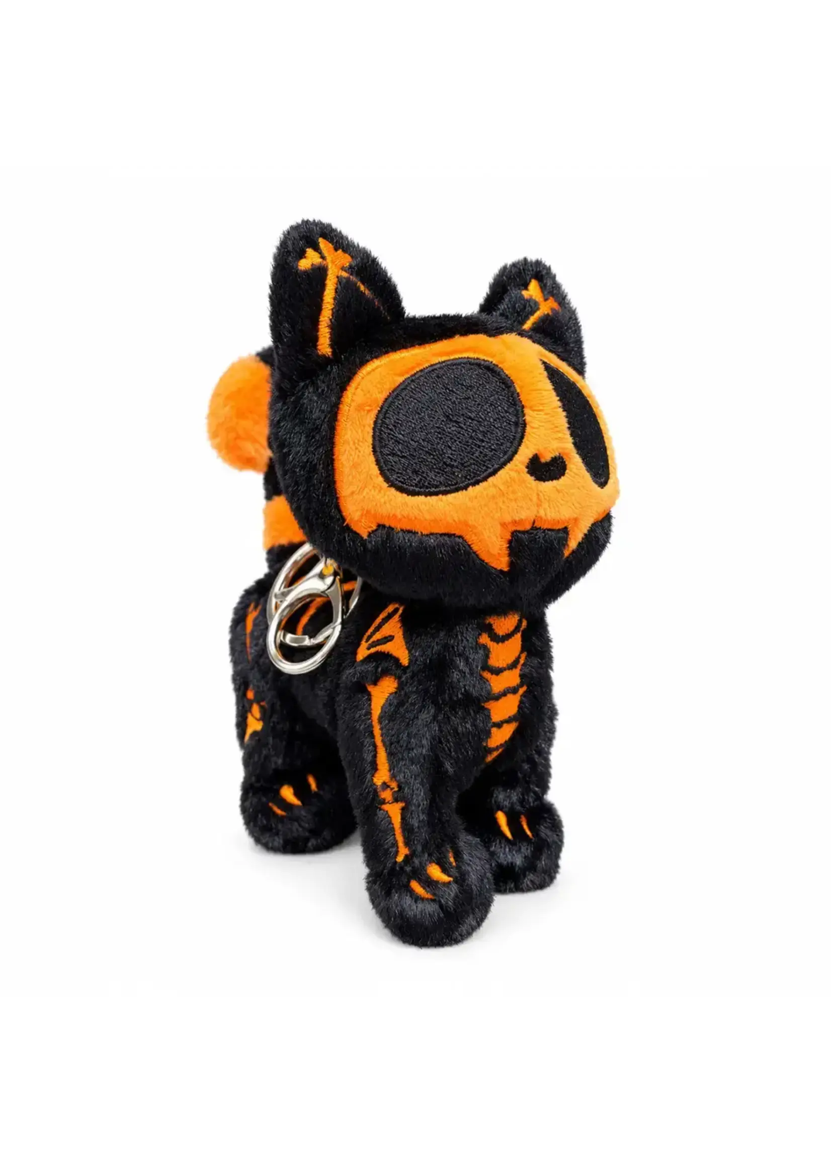 vampirefreaks Pumpkin Bones Skelekitty Plush Keychain