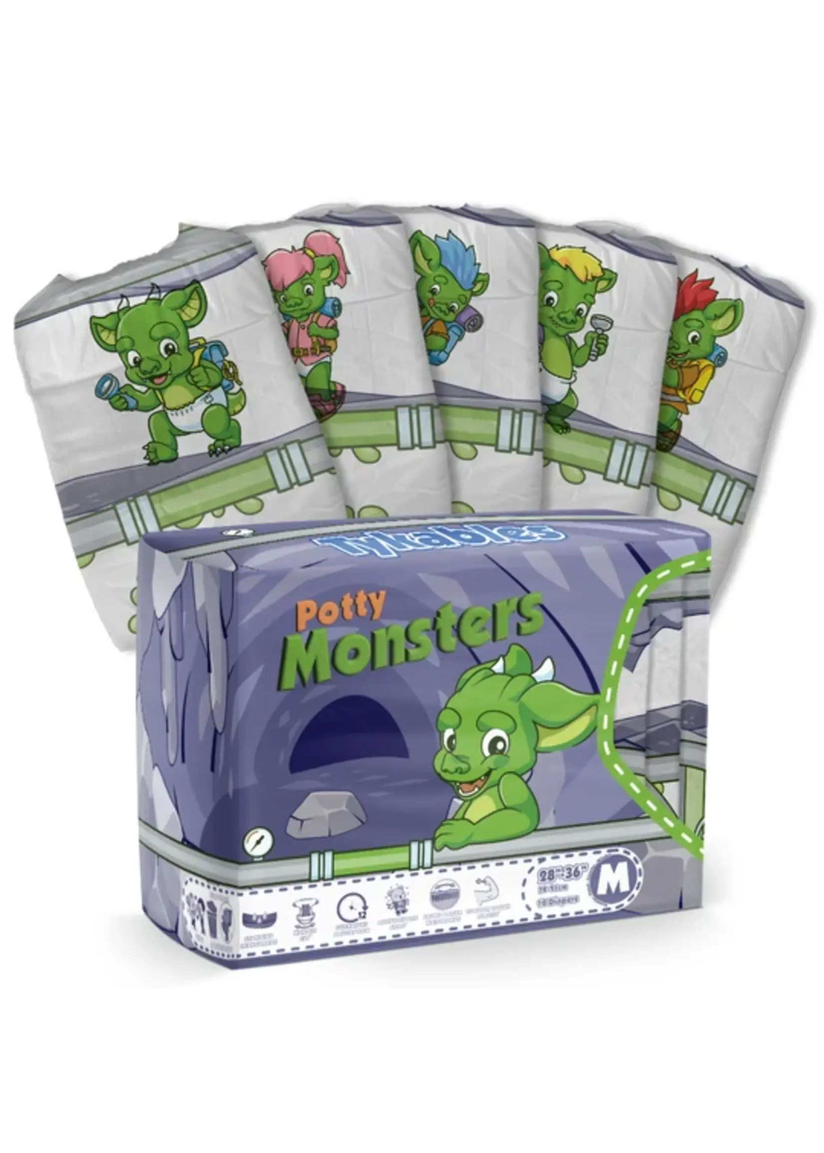 Tykables Potty Monsters Diapers (10pk)  XL (48-56)