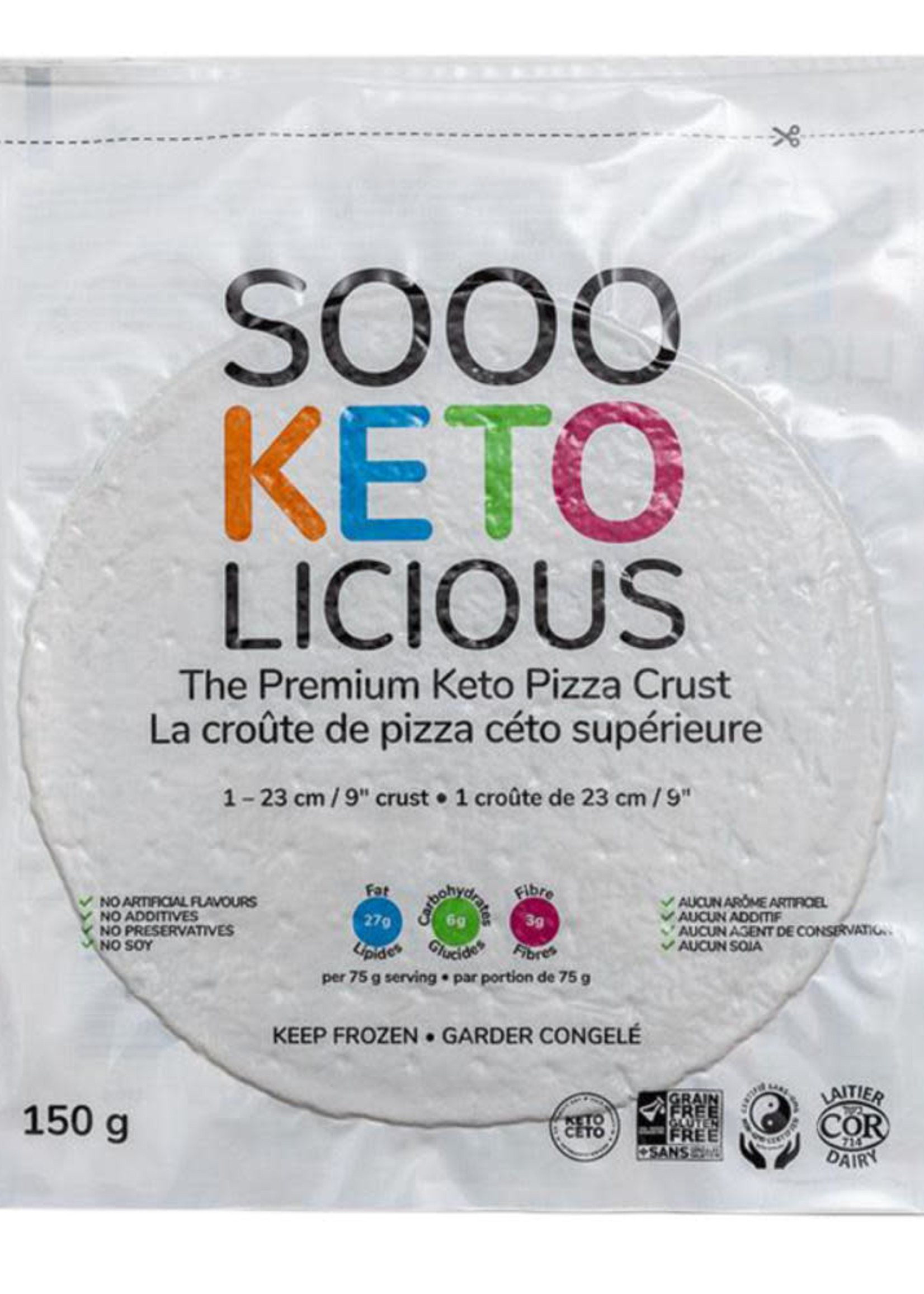Croûte à pizza céto supérieur 9po - Sooo Ketolicious
