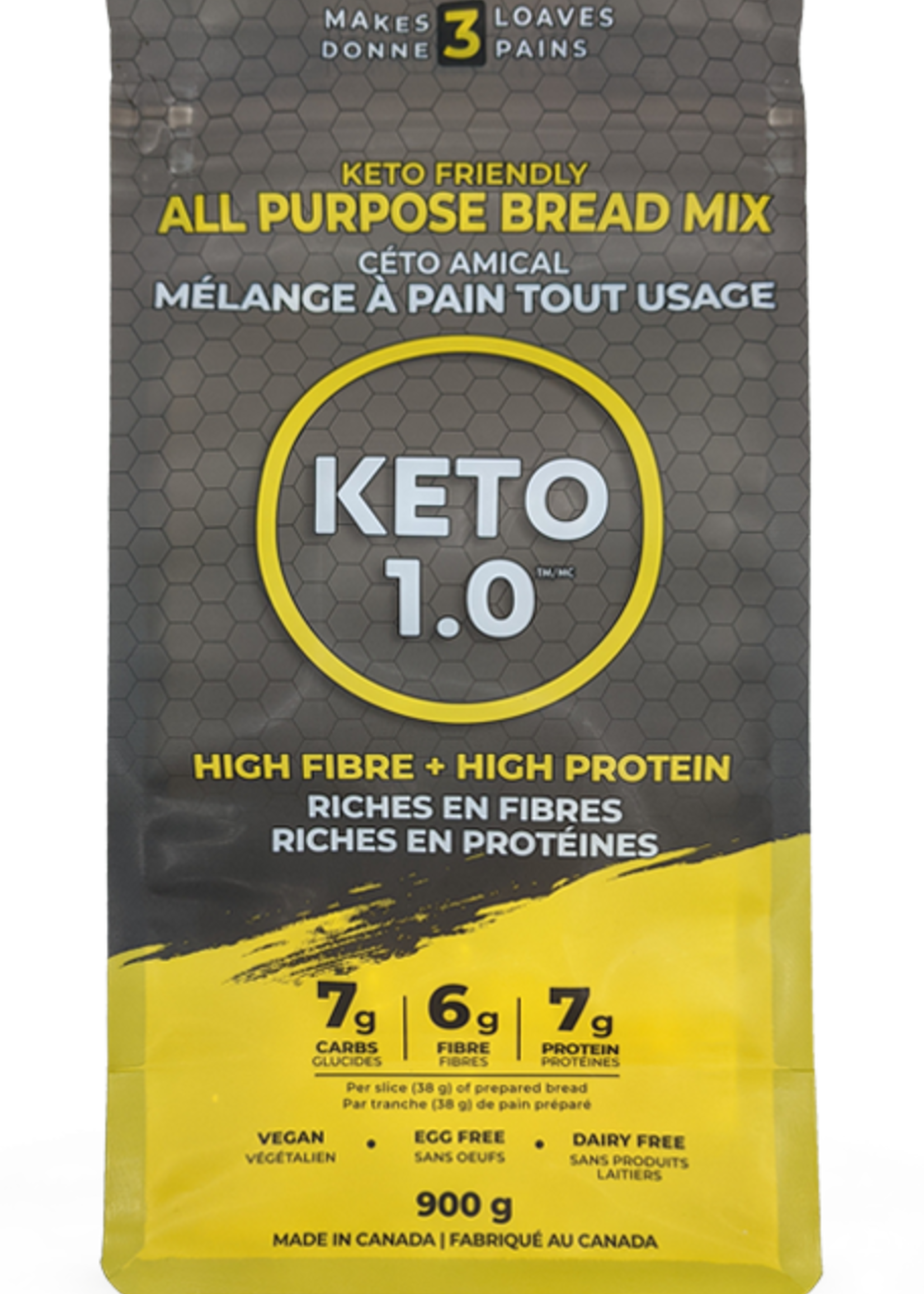 Keto 1.0 Mélange à pain tout usage 900g - KETO 1.0