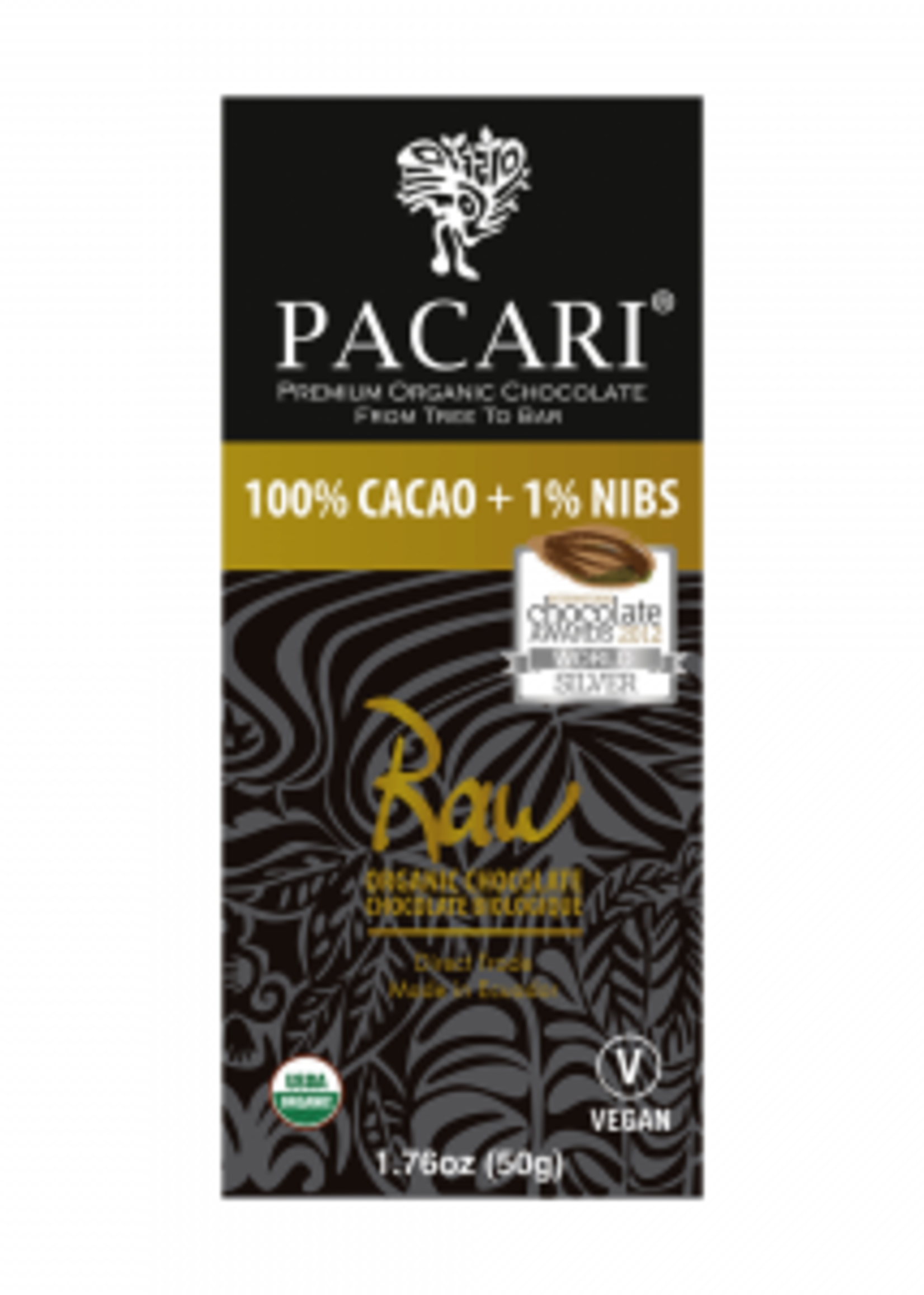 Barre de chocolat noir 101% 50g - Pacari